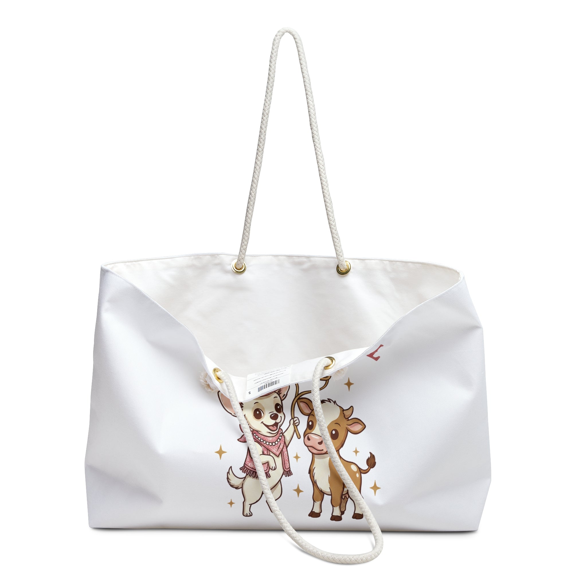 Country Girl Weekender Bag –Coco  Cute Cowgirl & Calf Travel Tote