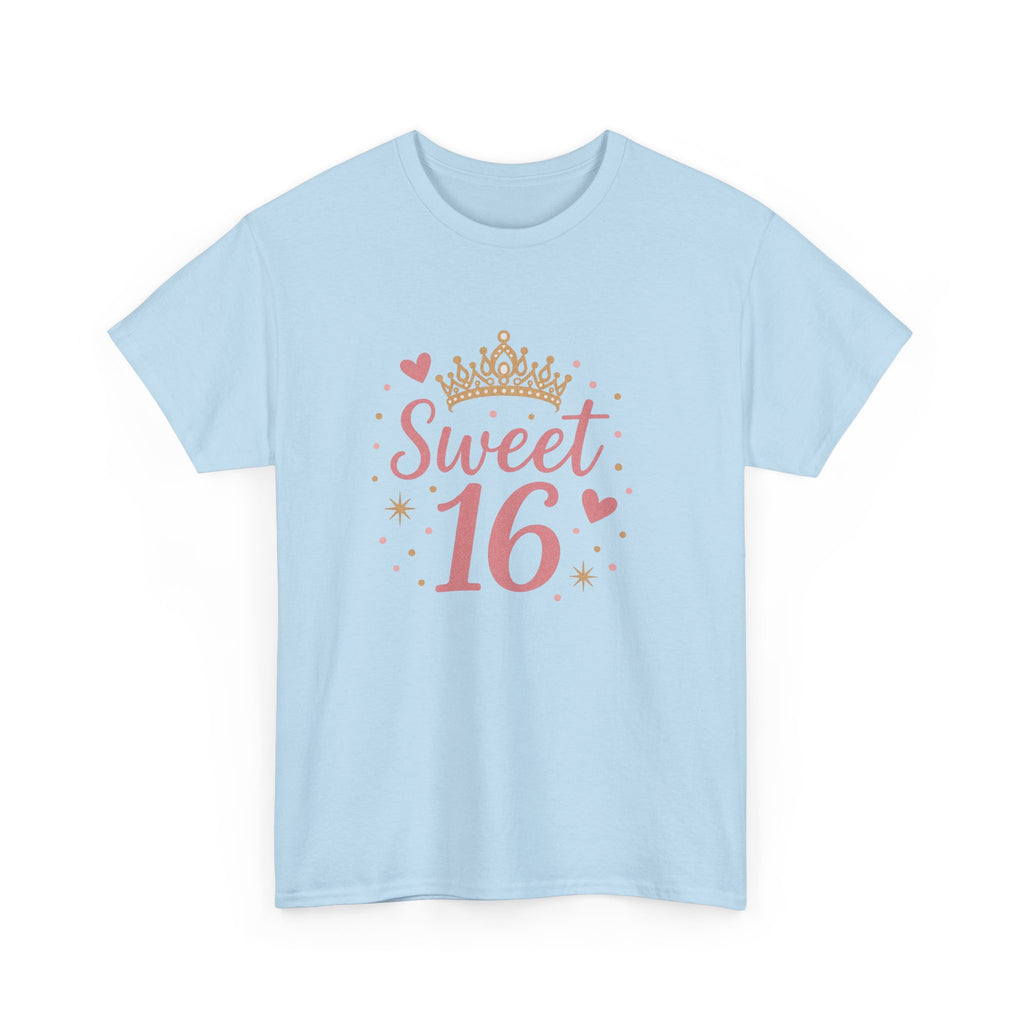 Sweet 16 Pink Crown T-Shirt — Sixteenth Birthday Celebration Tee