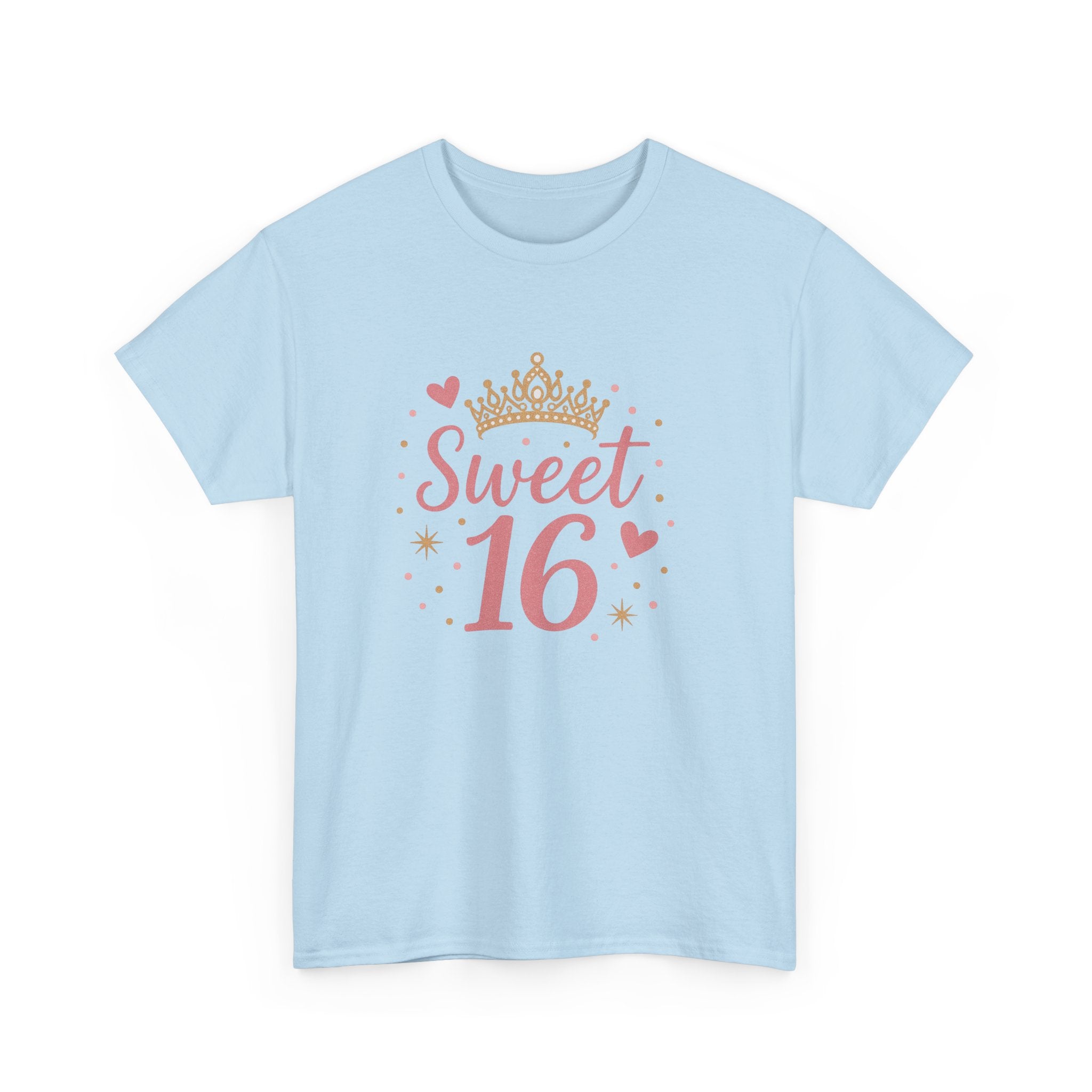 Sweet 16 Pink Crown T-Shirt — Sixteenth Birthday Celebration Tee