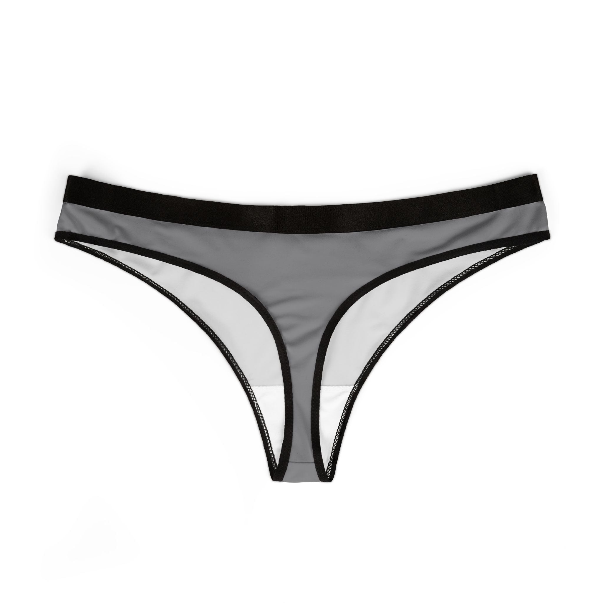 Personalized Women's SeamlessThong  Medium Grey– Lightweight Everyday Comfort