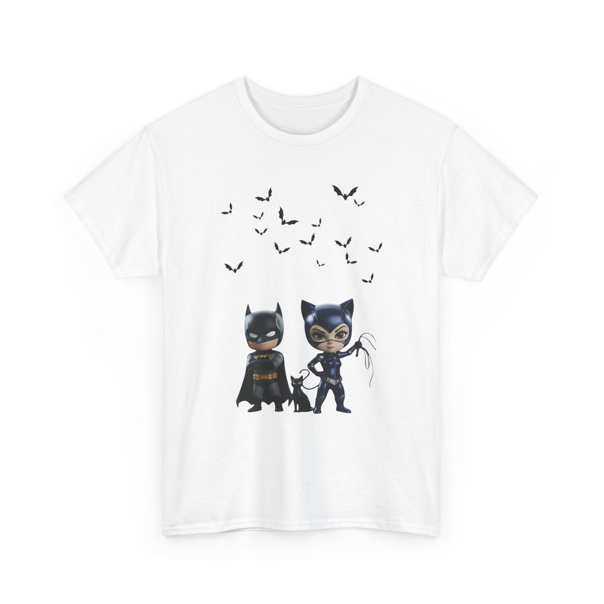 Superhero Adventure T-Shirt — Comic Style with 'Black Cat' Sidekick