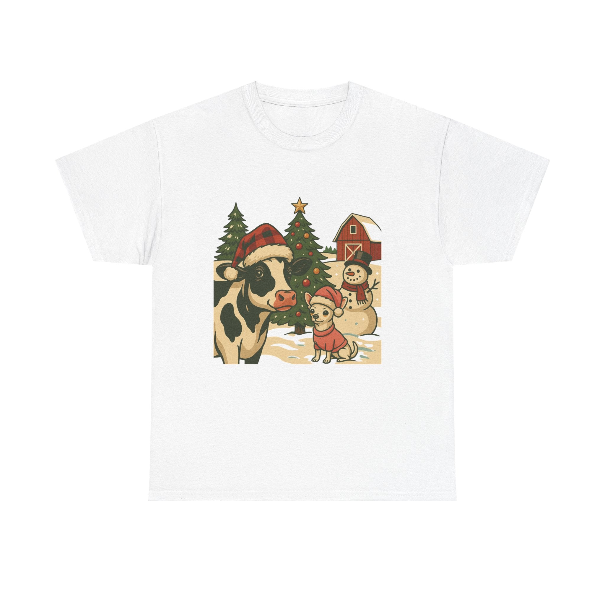 T-Shirt Cows Dog Lovers Christmas Farm