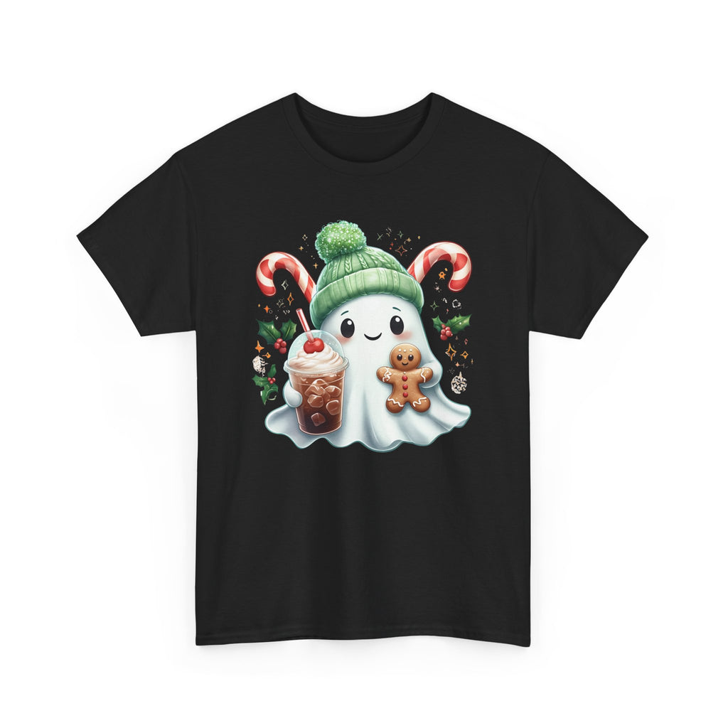 Christmas Ghost T-Shirt — Cute Holiday Ghost with Gingerbread & Candy Canes      Trendy TShirt