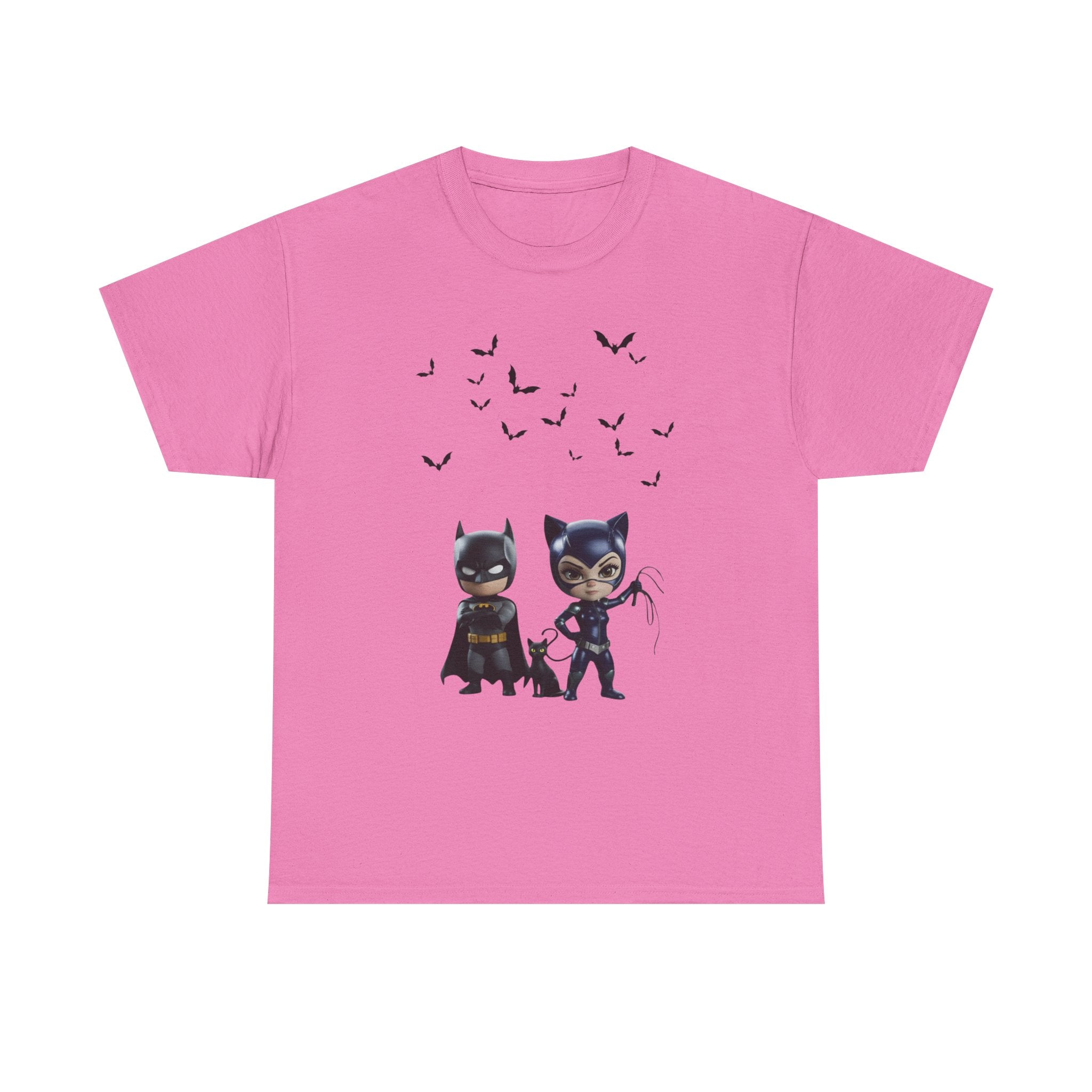 Superhero Adventure T-Shirt — Comic Style with 'Black Cat' Sidekick