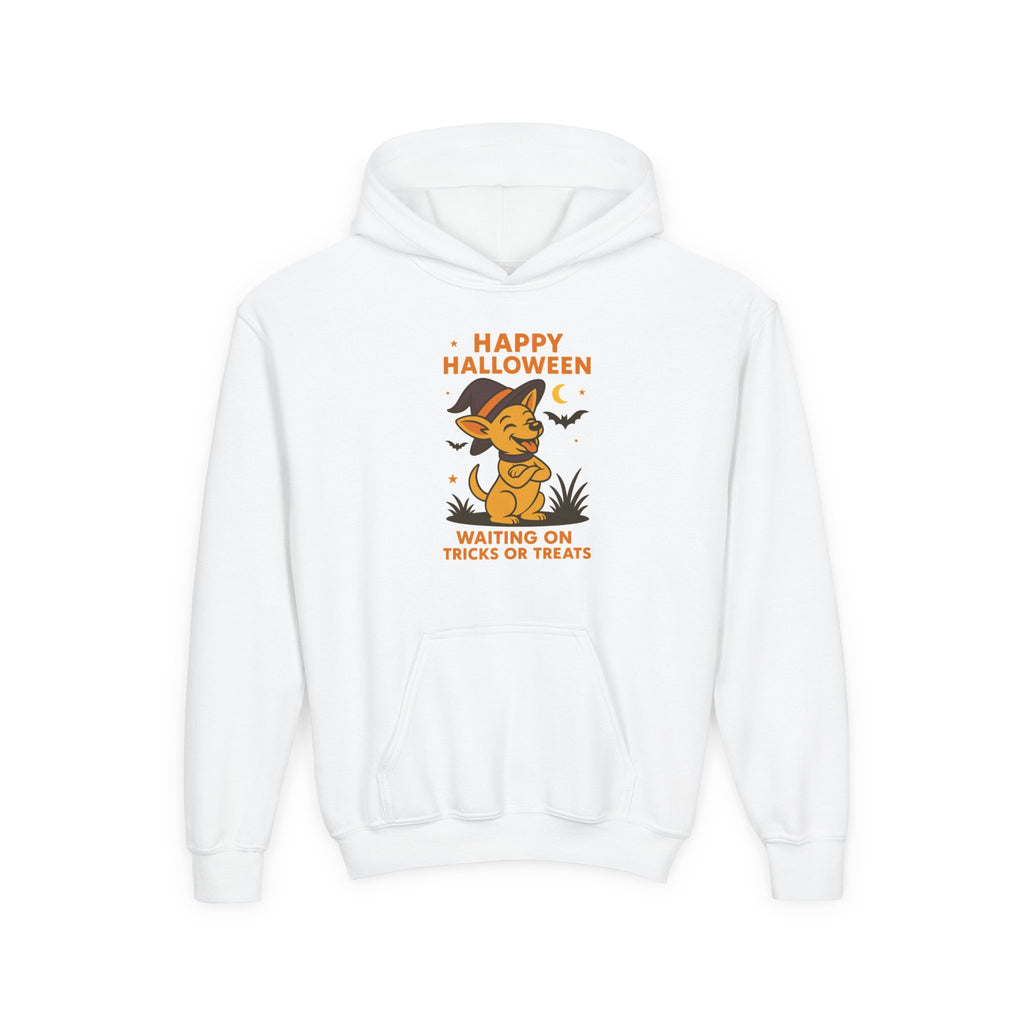Halloween Youth Hoodie - Happy Halloween, Waiting on Treats, Kids Costume Sweatshirt, Fall Fashion, Trick or Treat Apparel   Coco Happy Halloween