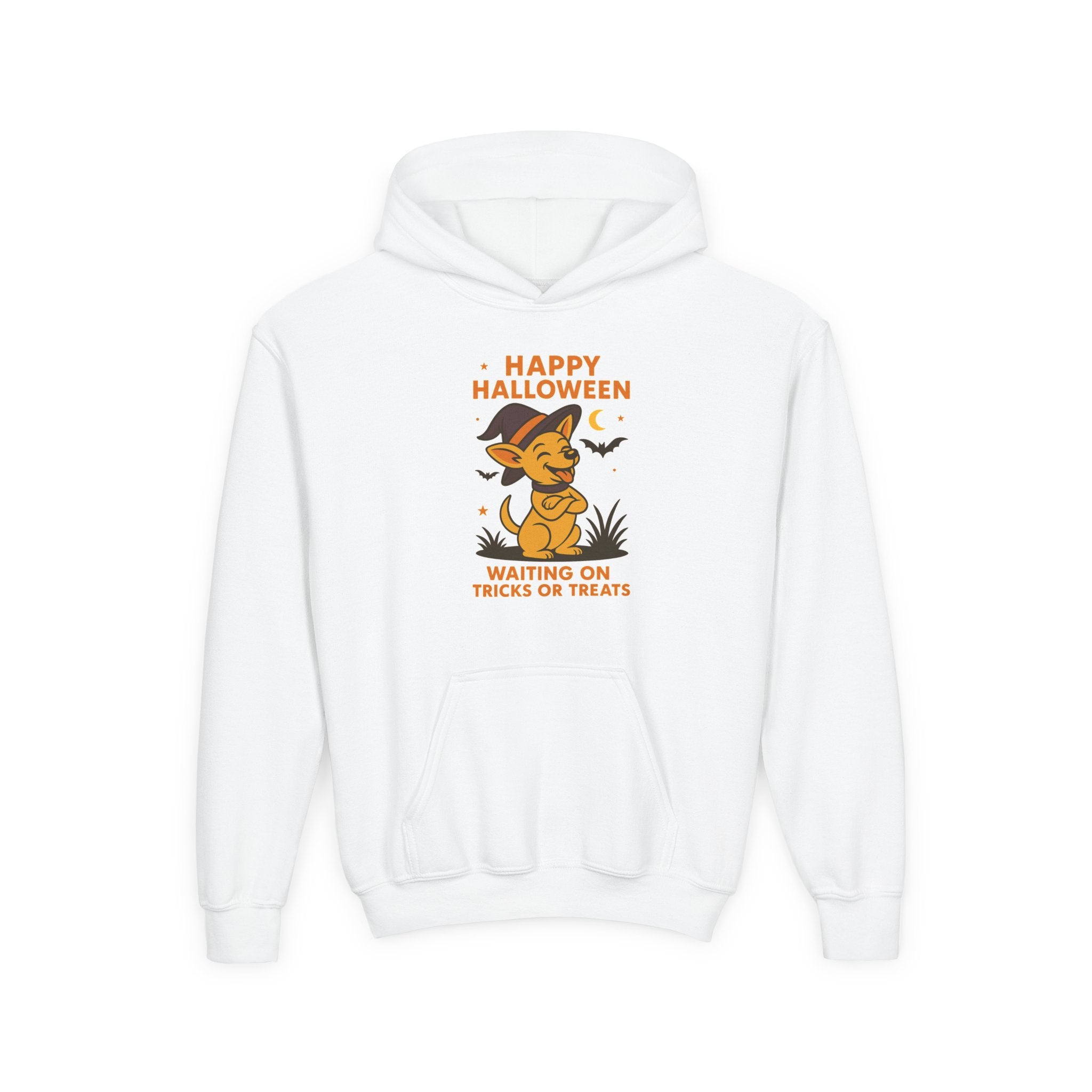 Halloween Youth Hoodie - Happy Halloween, Waiting on Treats, Kids Costume Sweatshirt, Fall Fashion, Trick or Treat Apparel   Coco Happy Halloween