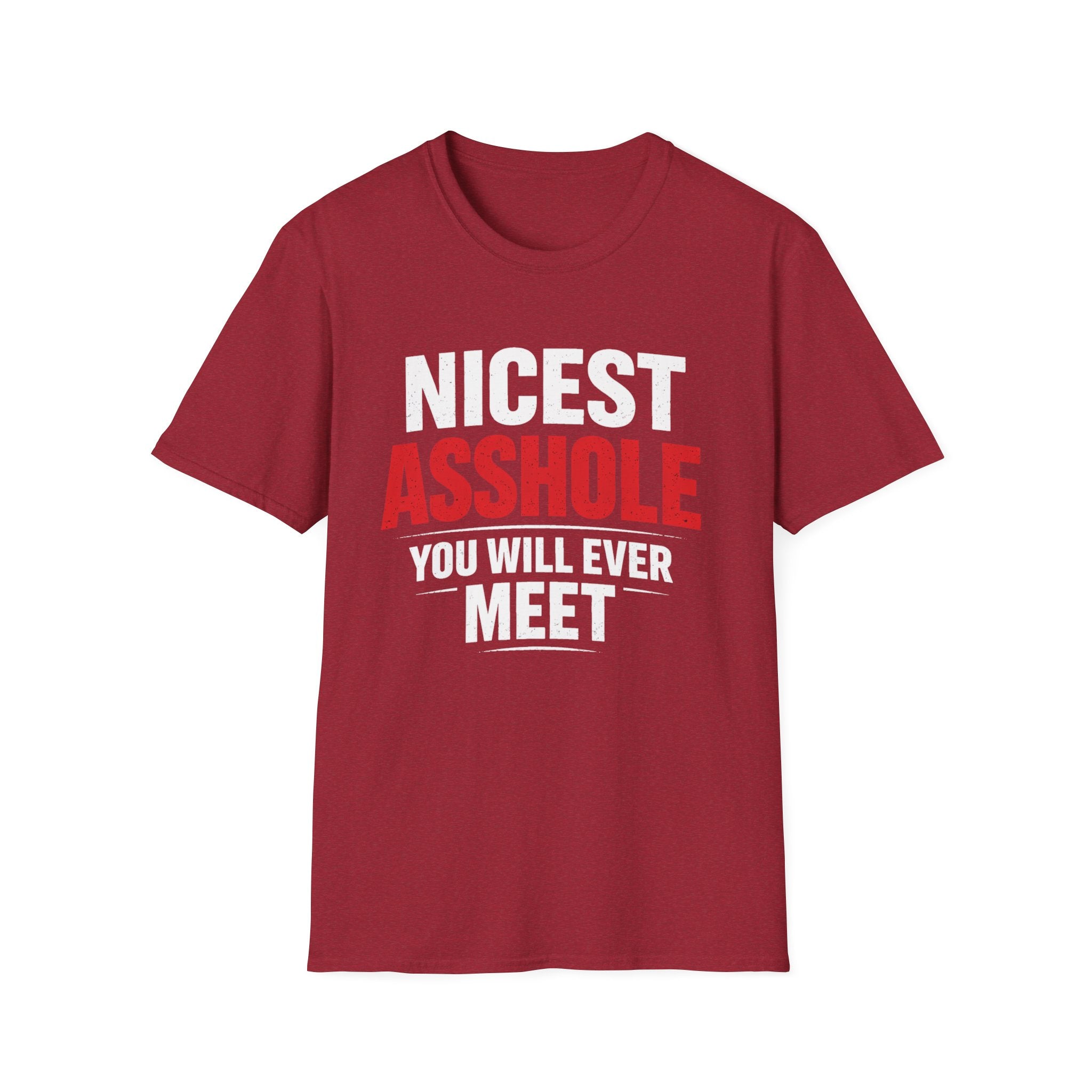 Nicest ASSHOLE' Graphic T-Shirt - Bold Red Lettering