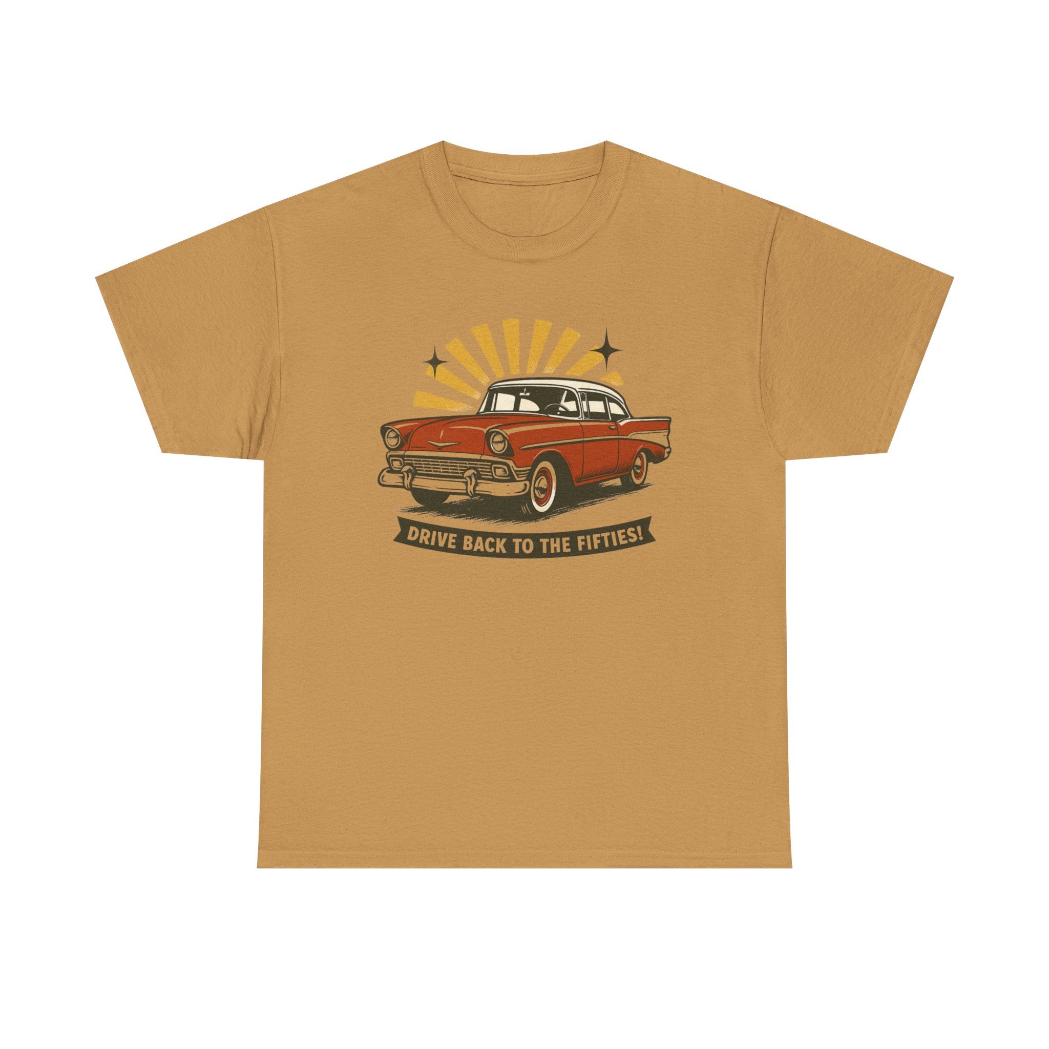 1950s Classic Car Tee "Drive Back to the Fifties" Retro Vintage Auto Shirt  Trendy TShirt