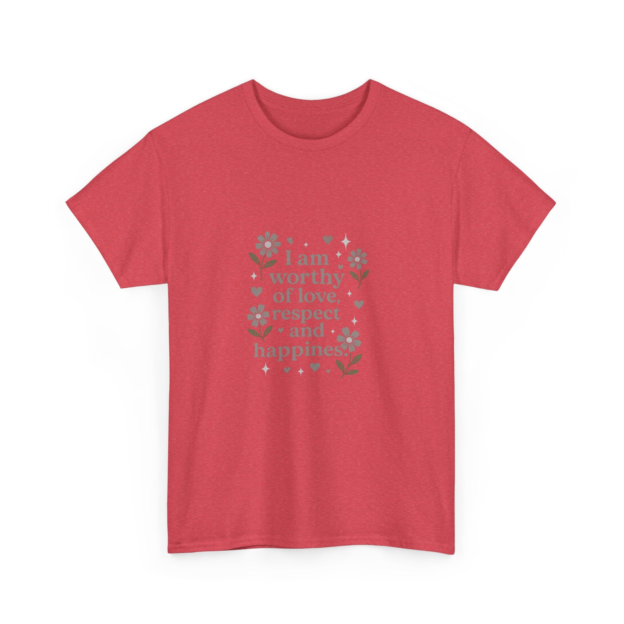 Affirmation Tee - “I am worthy of love, respect and happiness” Floral Graphic T-Shirt