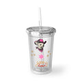 Cowgirl Acrylic Tumbler "You Heard Pink Western Travel Cup with Chihuahua