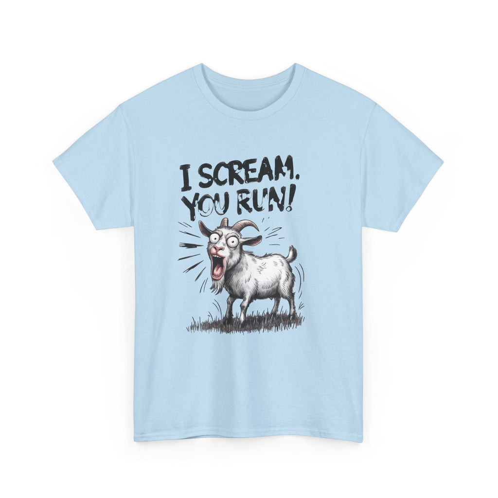 Funny 'I Scream You Run' Goat T-Shirt