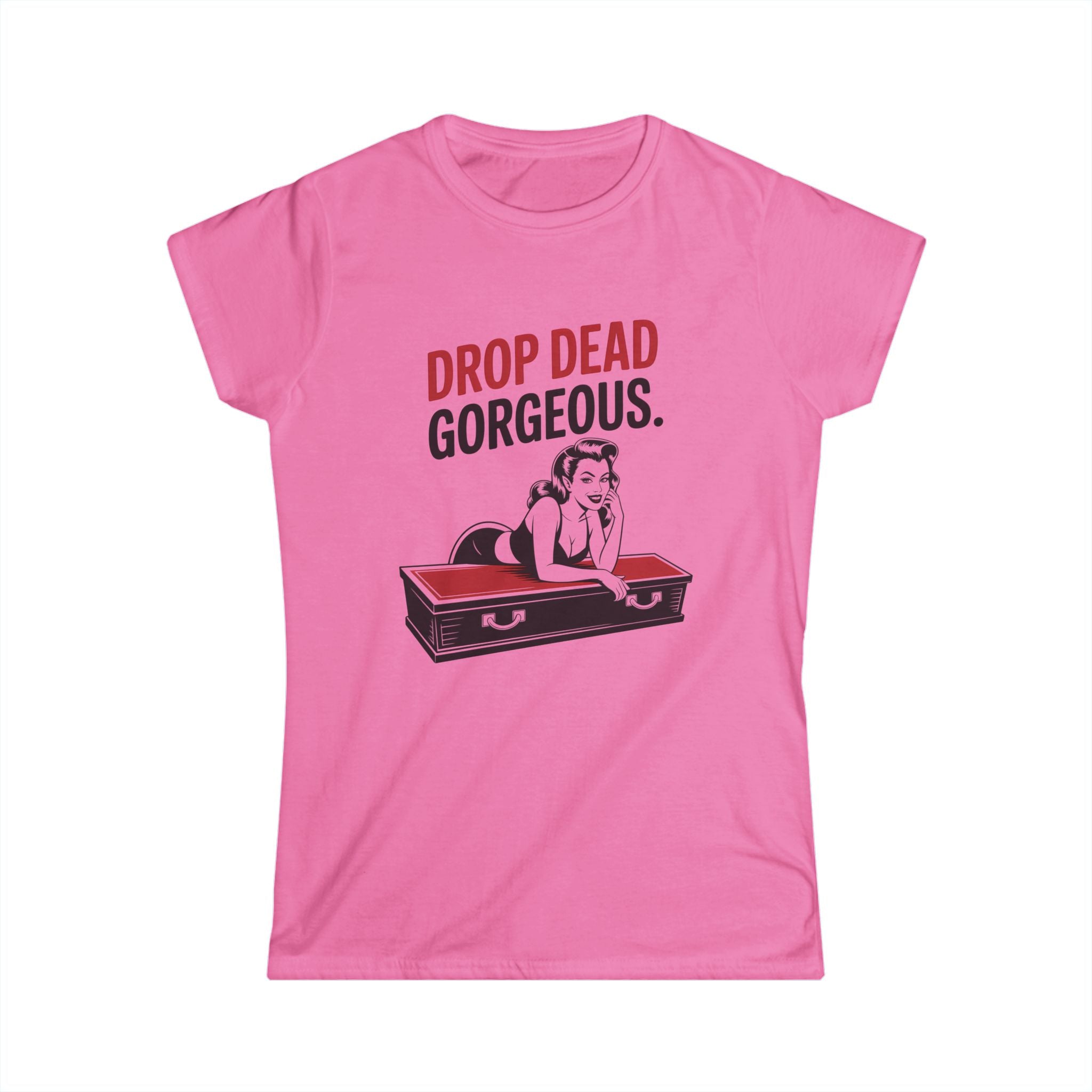 Drop Dead Gorgeous Tee — Retro Pinup Coffin Graphic Women's T-Shirt