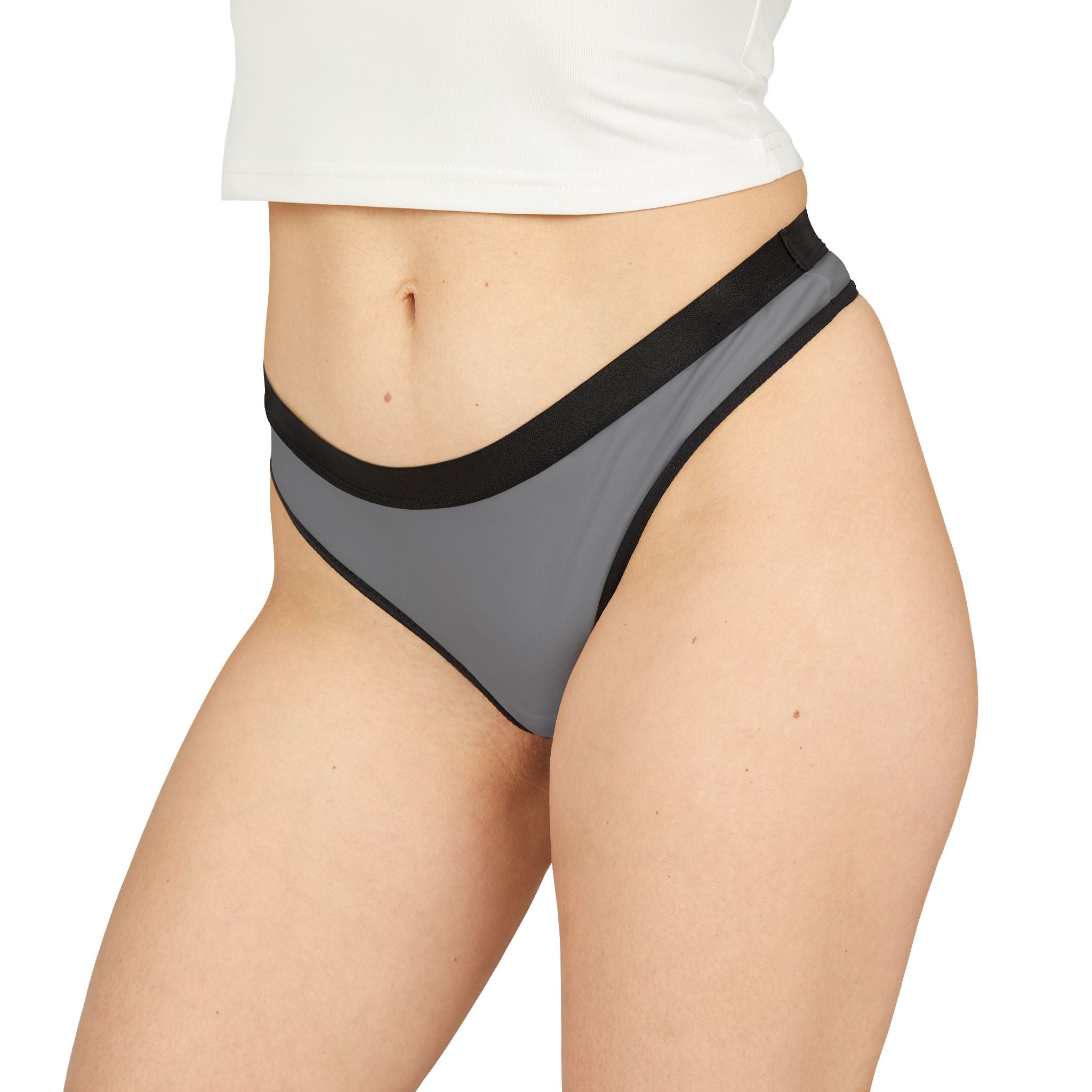Personalized Women's SeamlessThong  Medium Grey– Lightweight Everyday Comfort