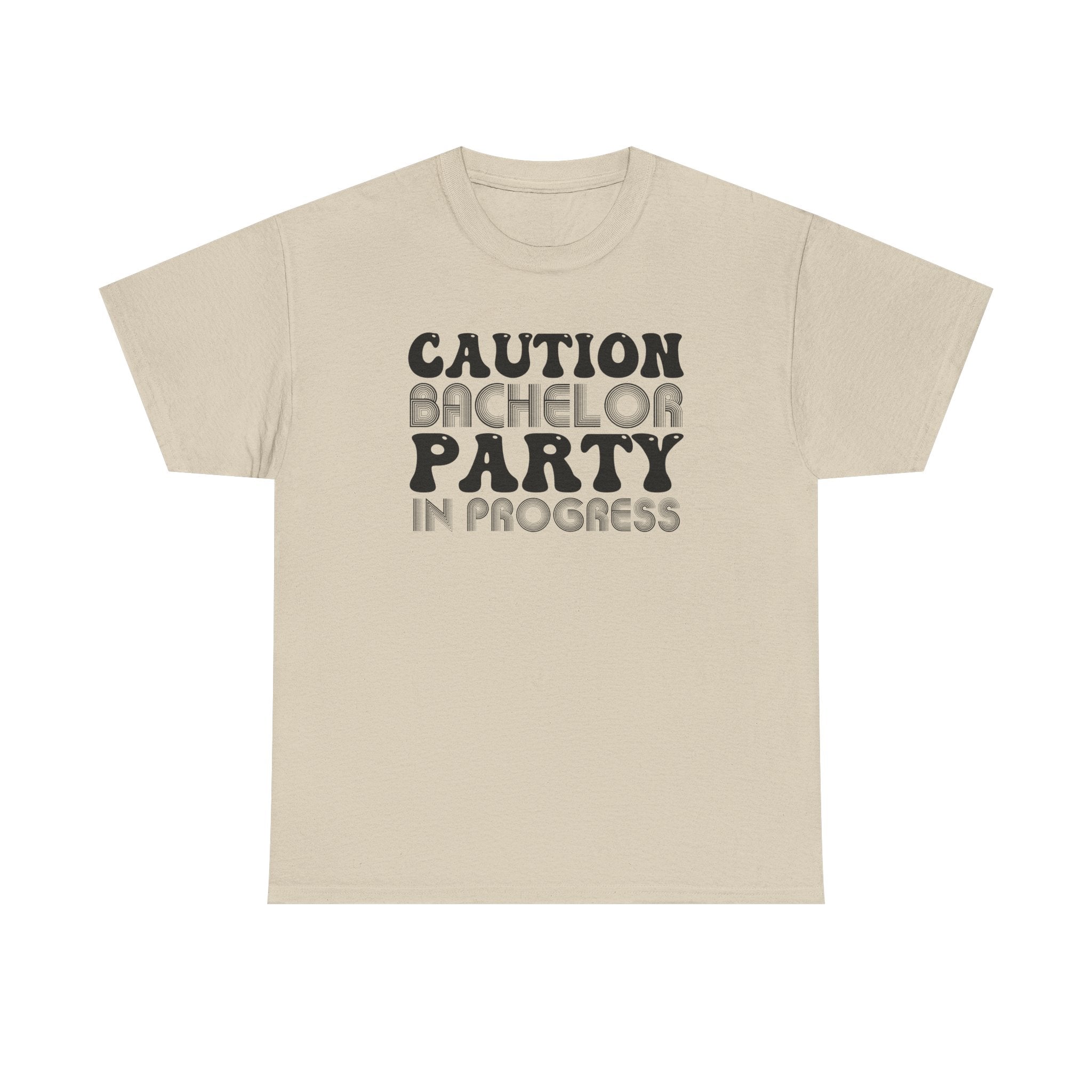 Bachelor Party T‑Shirt – "Caution: Bachelor Party in Progress" Funny Bachelorette/Bachelor Crew Tee