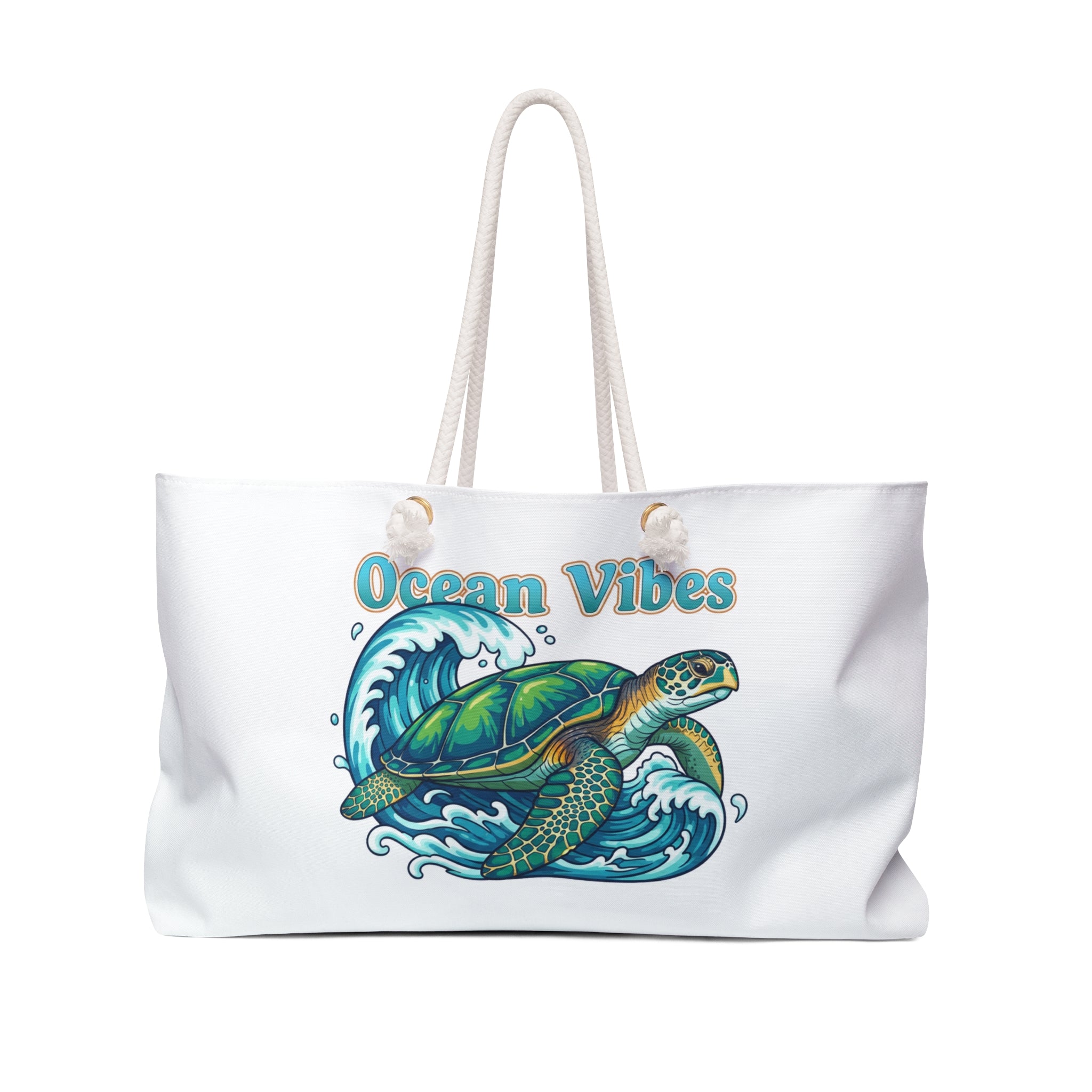 Ocean Vibes Weekender Bag — Sea Turtle Travel Tote for Beach Trips & Vacations