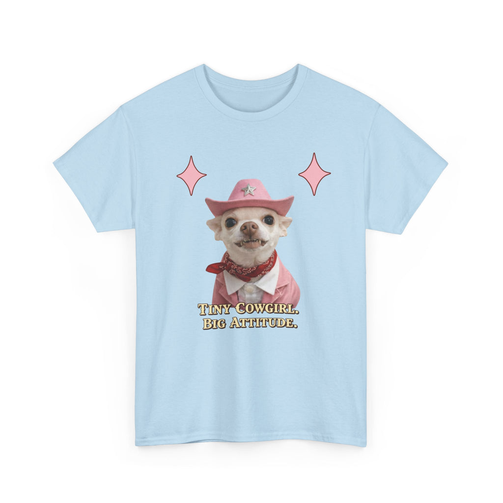 Coco the Chihuahua Cowgirl T-Shirt — "Tiny Cowgirl, Big Attitude"