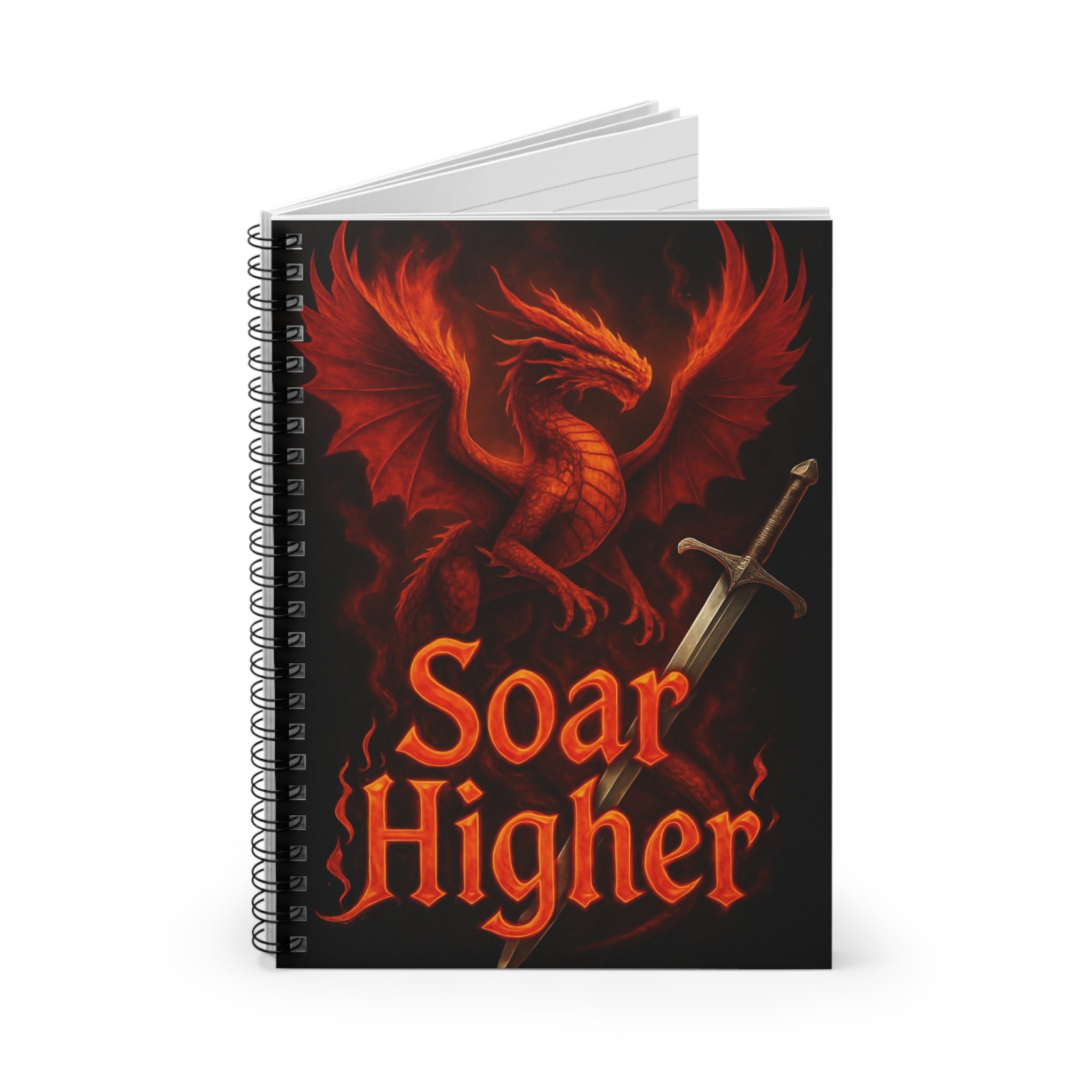 Spiral Notebook - Ruled Line Soar High Dragon