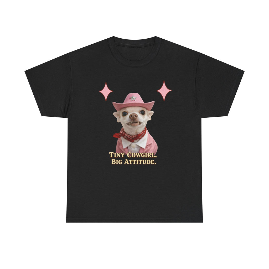 Coco the Chihuahua Cowgirl T-Shirt — "Tiny Cowgirl, Big Attitude"