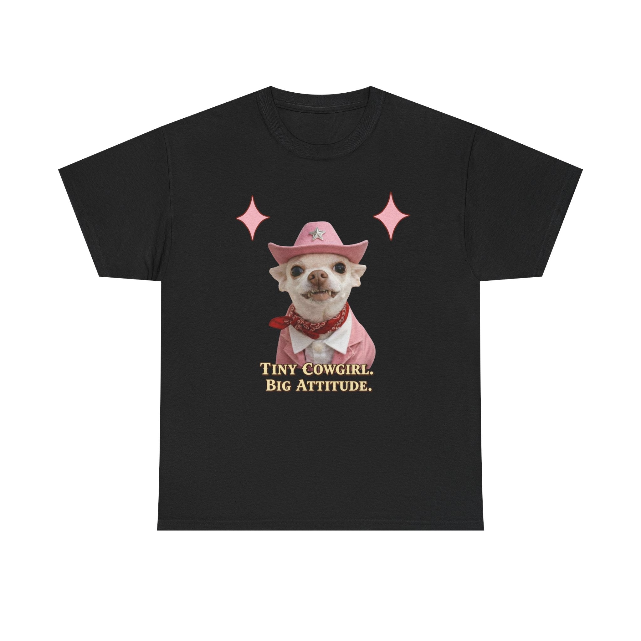 Coco the Chihuahua Cowgirl T-Shirt — "Tiny Cowgirl, Big Attitude"
