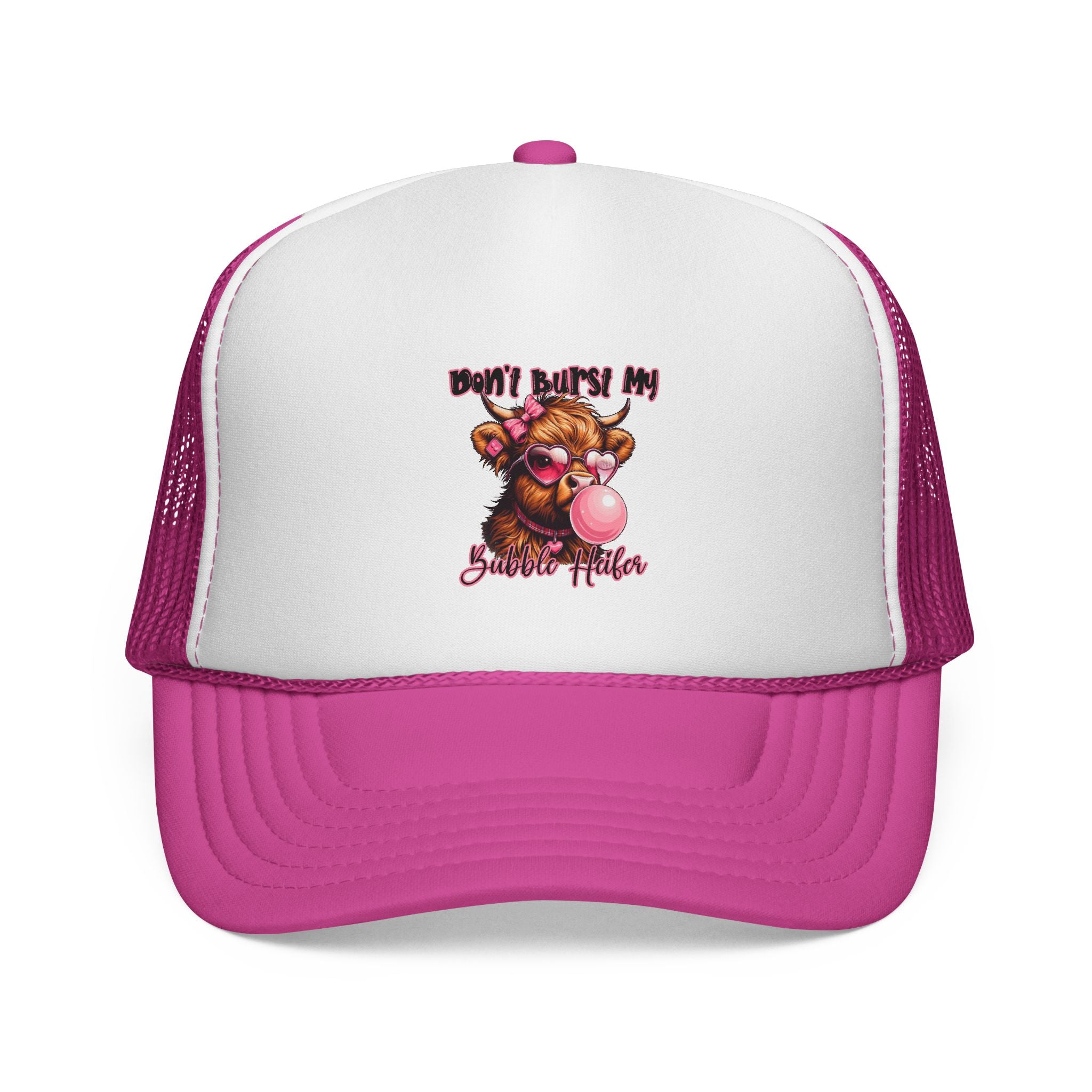 Don’t Burst My Summer Vibes Bubblegum Cow Trucker Cap
