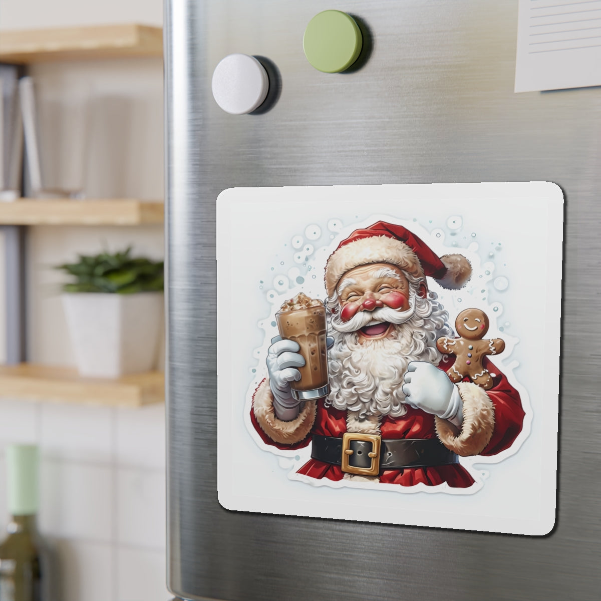 Whimsical Santa Die-Cut Magnets | Holiday Decor, Christmas Gifts, Festive Fridge Magnets, Seasonal Home Decor, Santa Claus Stickers