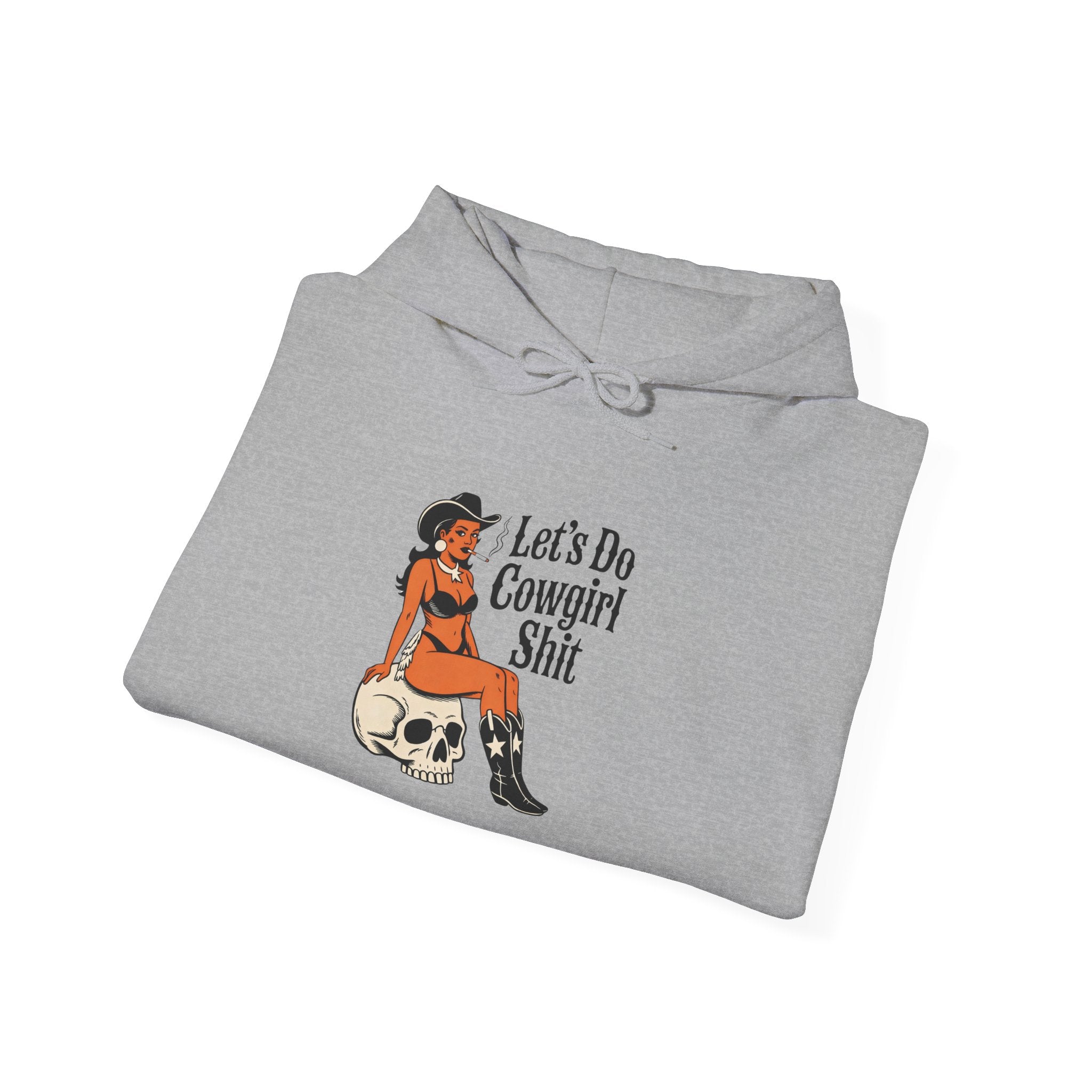 Cowgirl Skull Hoodie - "Let's Do Cowgirl Shit" Retro Western Graphic Sweatshirt trendy