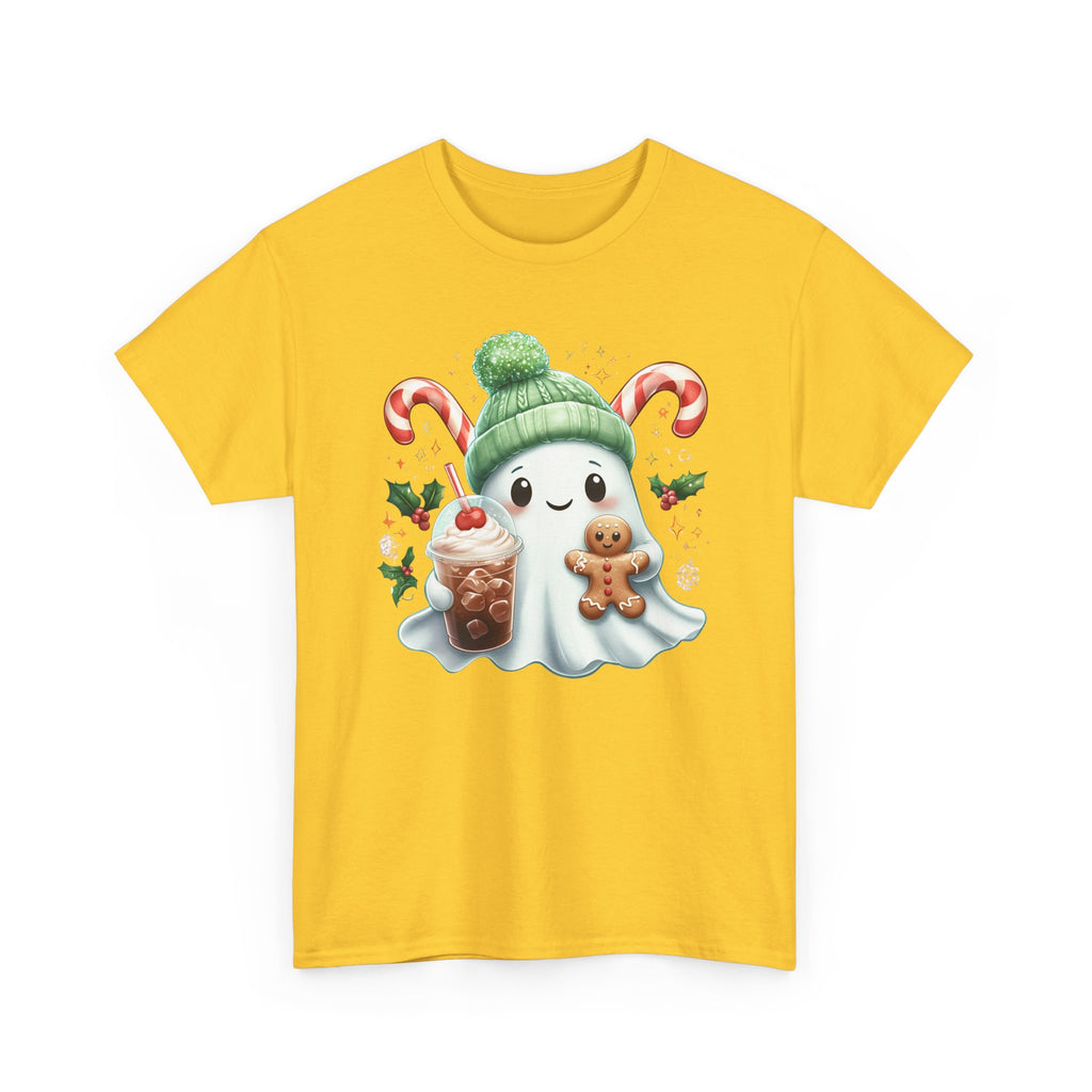 Christmas Ghost T-Shirt — Cute Holiday Ghost with Gingerbread & Candy Canes      Trendy TShirt