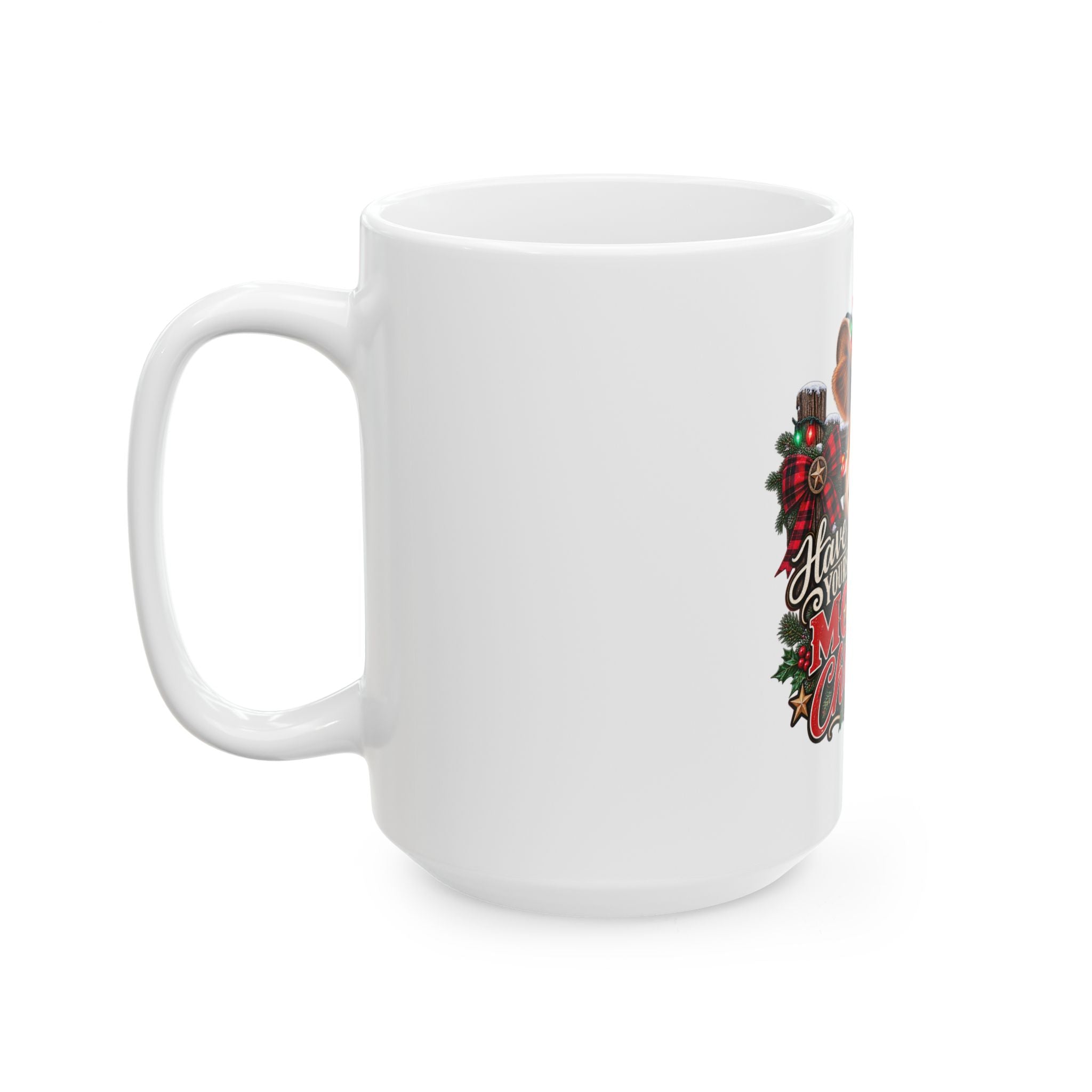 Christmas Cow Mug – "Have Yourself a Moo Little Christmas" Ceramic Coffee Cup