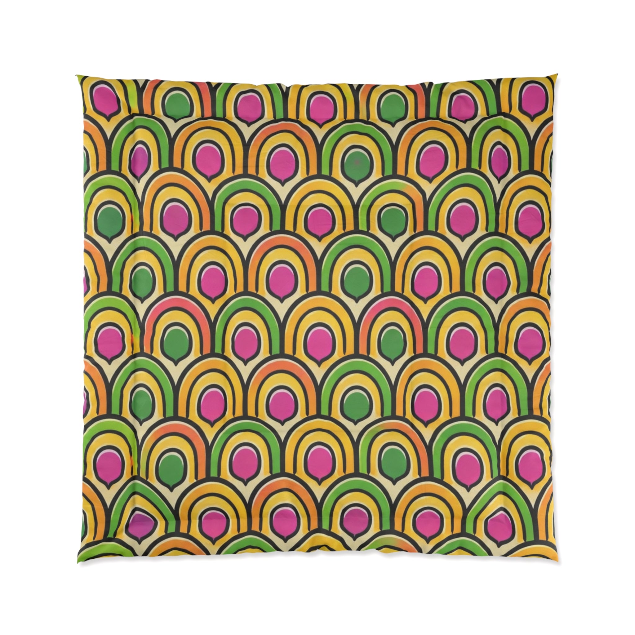 Citrus Crush 60s-Inspired Comforter — Boho Retro Bedding