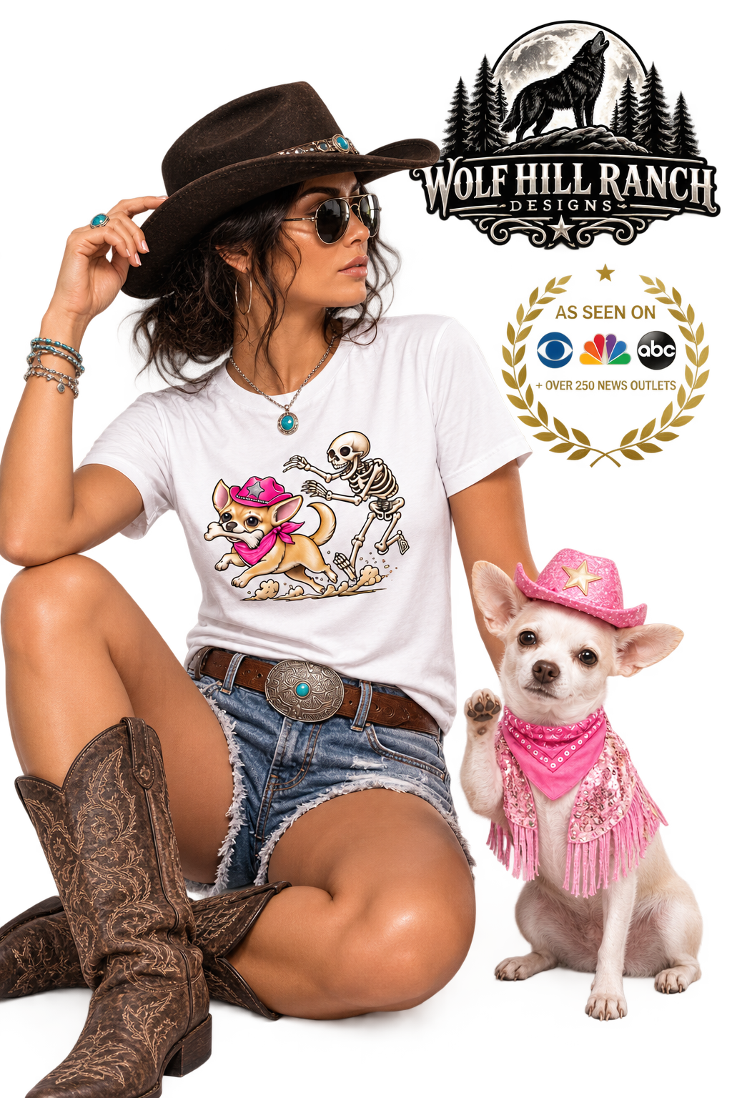 Coco’s Bad to the Bone  Women’s Halloween Tee Funny Chihuahua   Spooky Skeleton