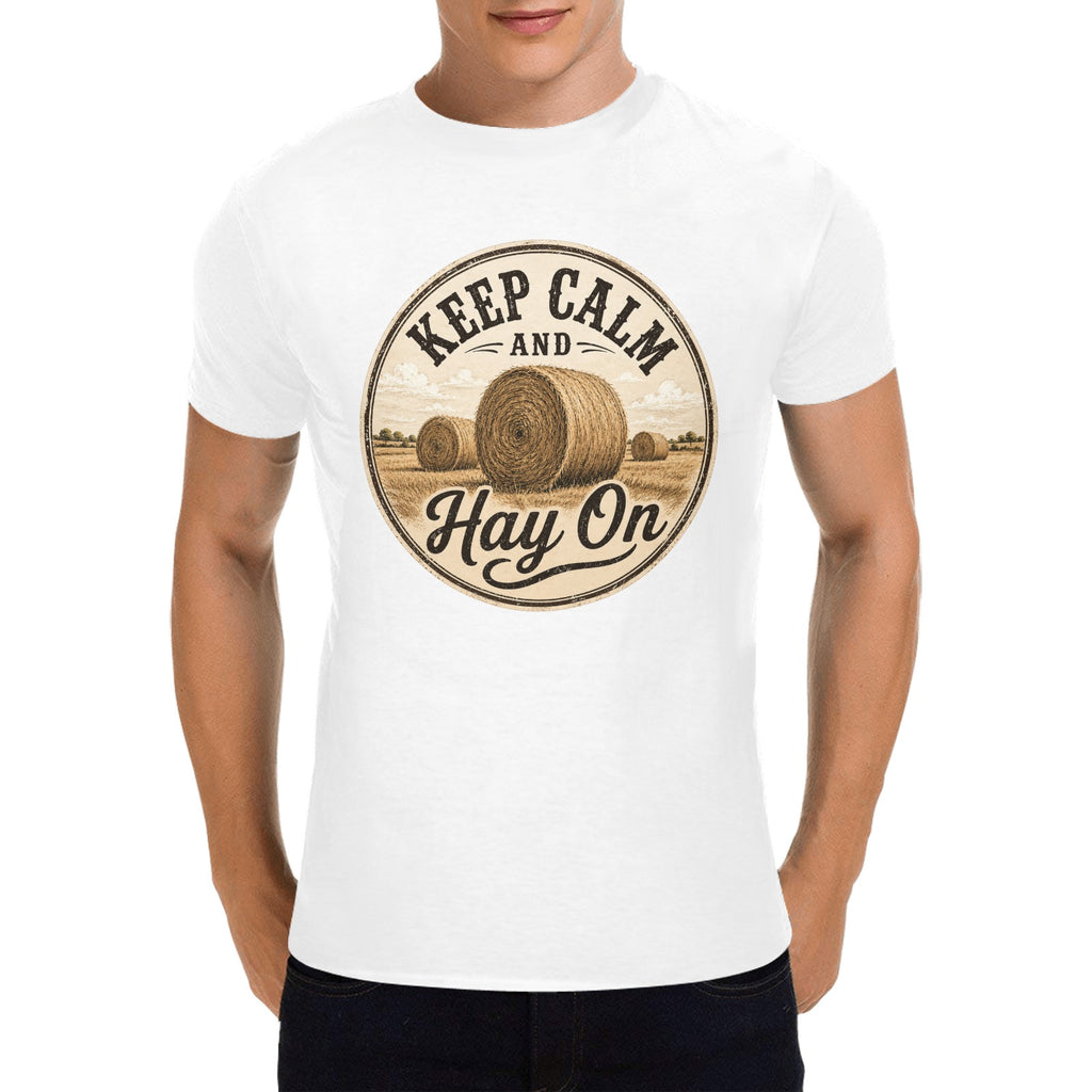 Mens - Keep Calm and Hay On** T-Shirt -