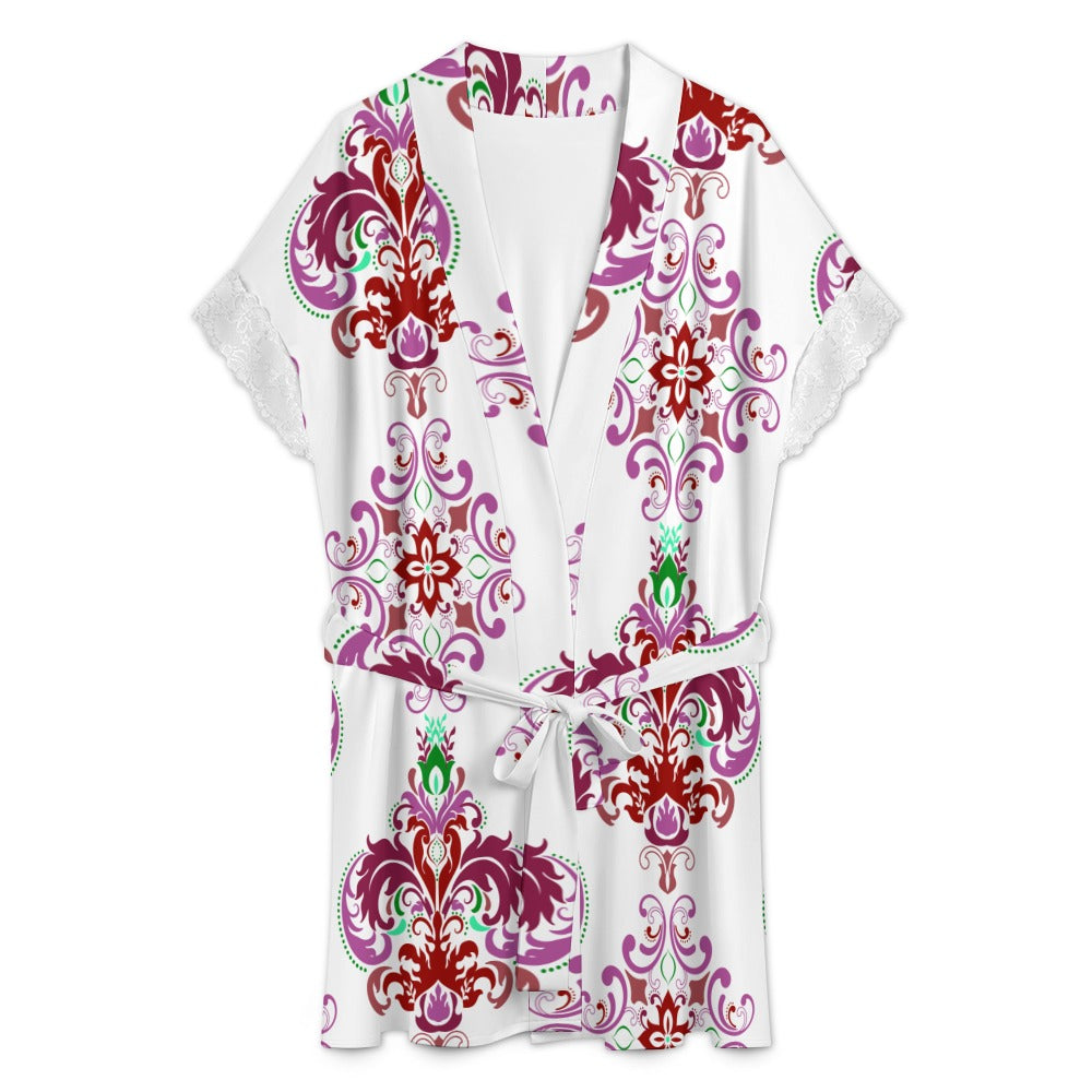 Women's Lace-Trimmed Kimono Robe Collection