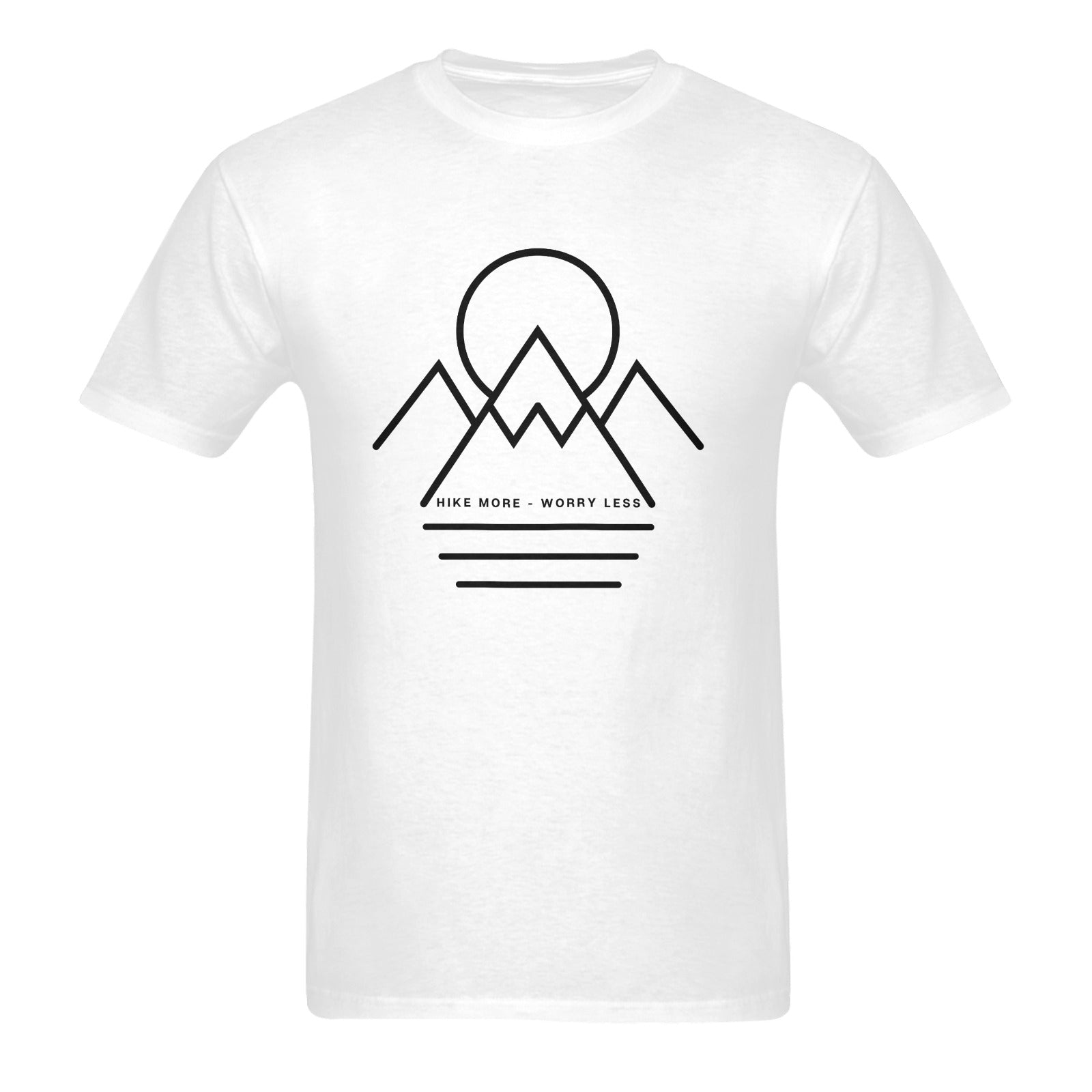 Hike More Worry Less — Minimalist Mountain Graphic Tee