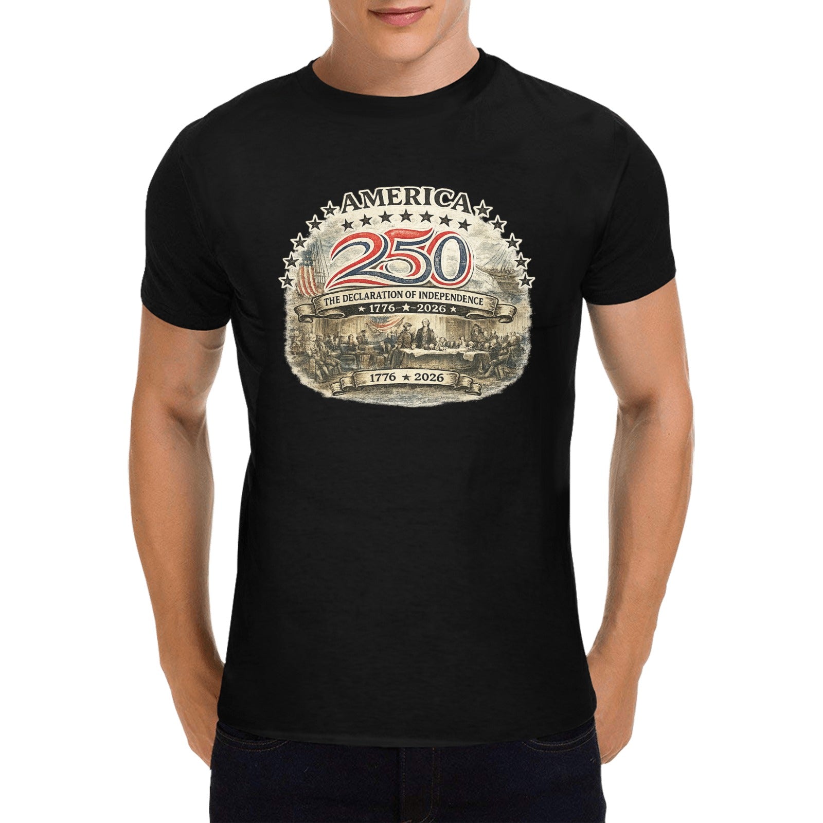 Men's America 250 Signing shirt Cotton T-Shirt