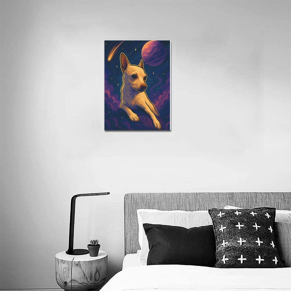 Coco the Star Traveler   Cosmic Coco Framed Canvas Print 11"x14"