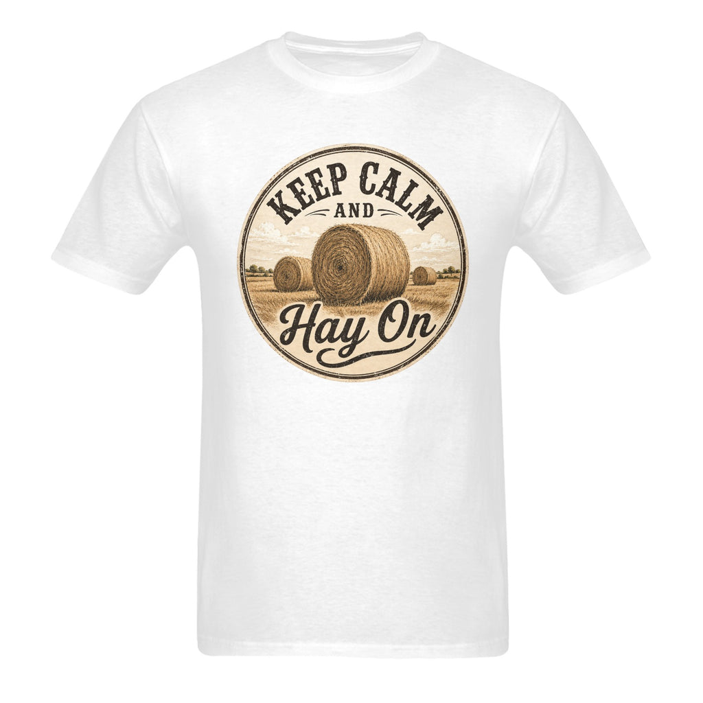 Mens - Keep Calm and Hay On** T-Shirt -