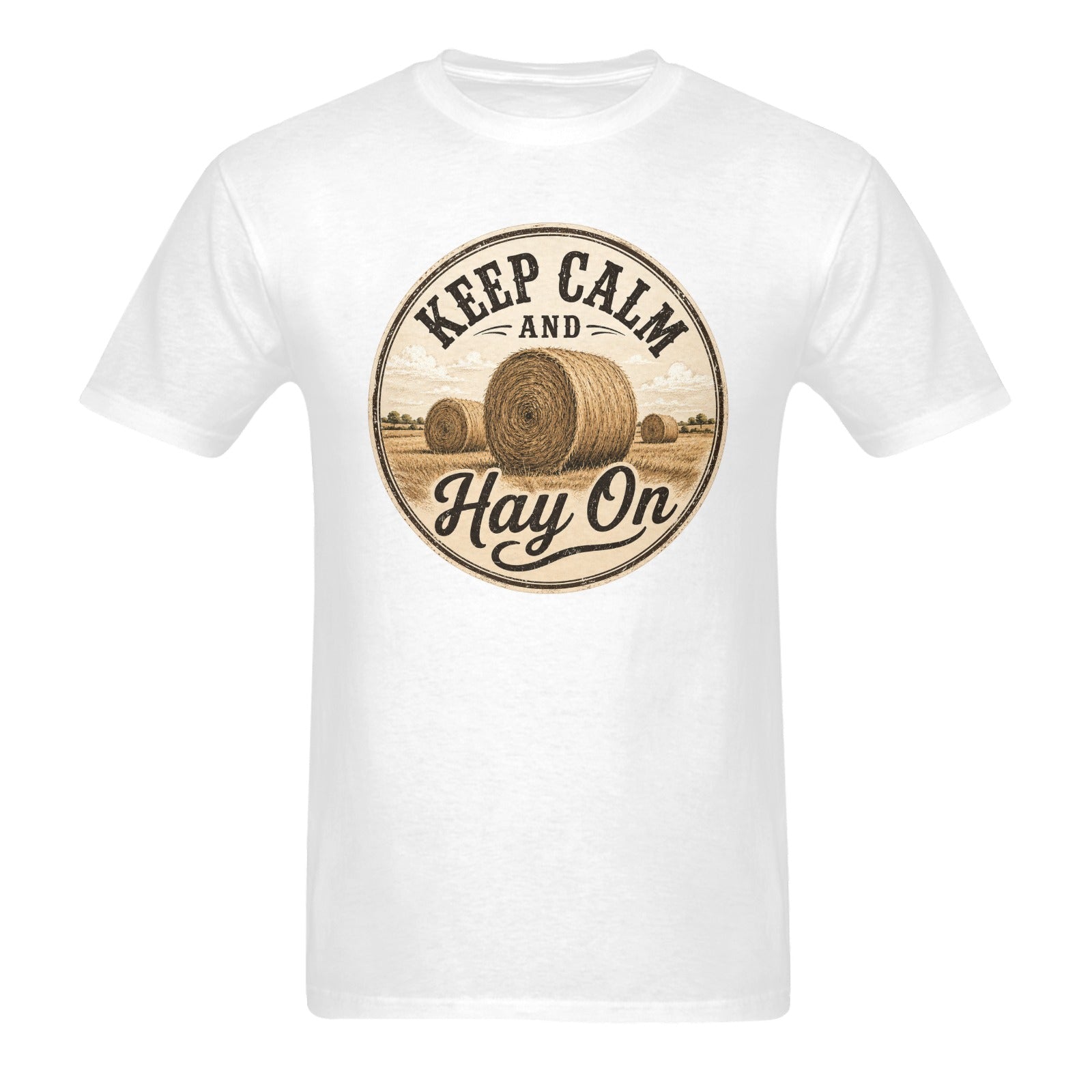 Mens - Keep Calm and Hay On** T-Shirt -