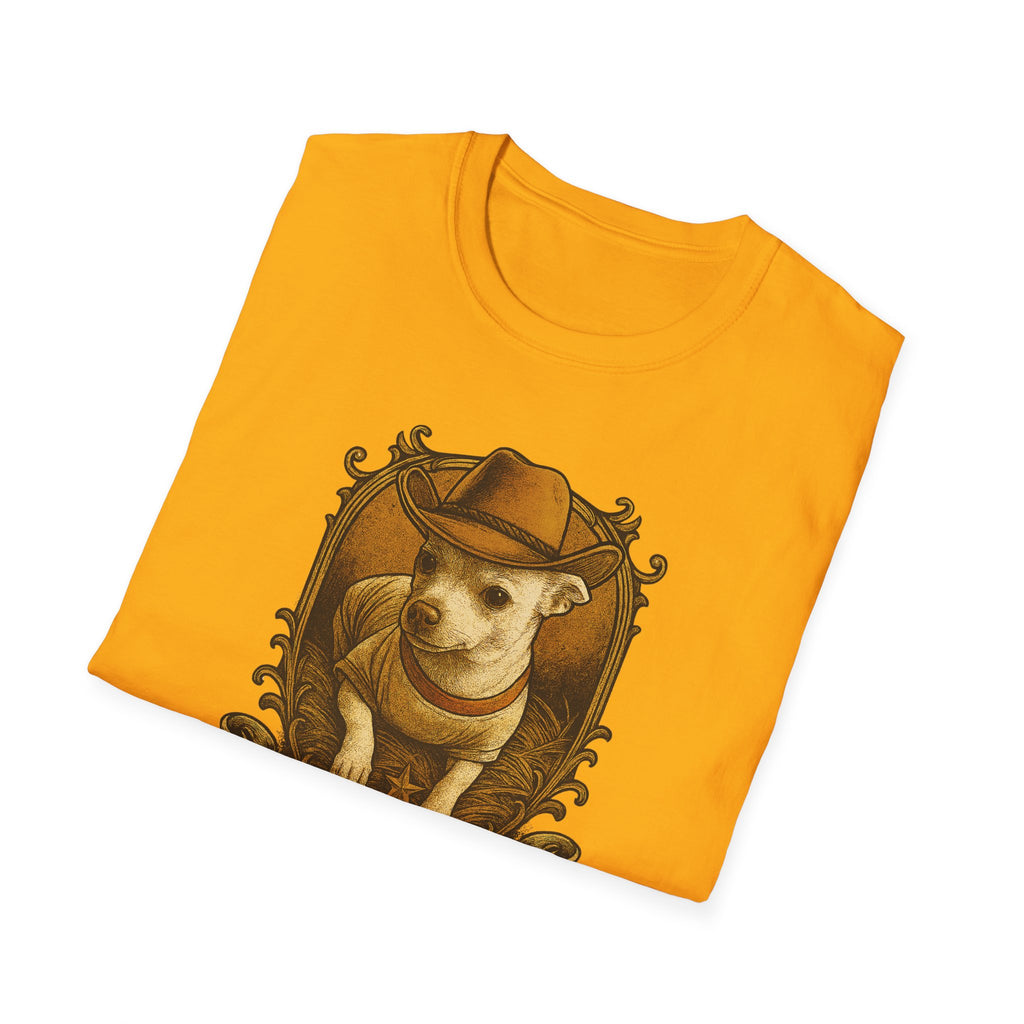 Cowgirl Baby TShirt  Cute Chihuahua Cow Dog Illustration "I Wanna Be a Cowgirl Baby     Trendy TShirt