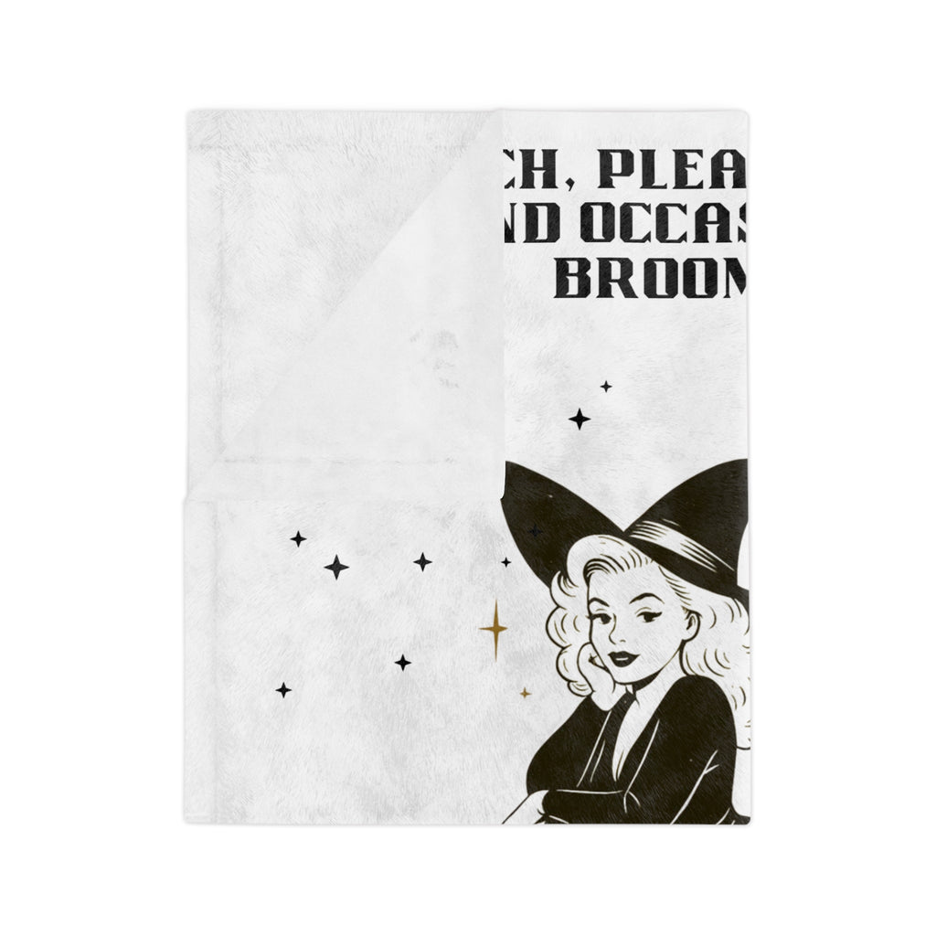 Fleece Blanket - Funny Witch Please Humor Halloween Spooky