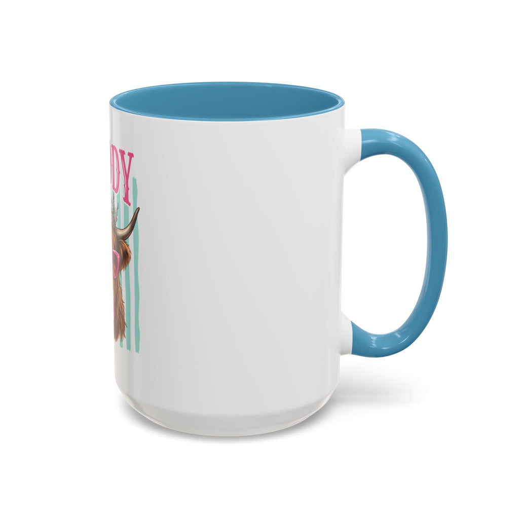 Moody Highland Cow Coffee Mug — Funny Crowned Cow with Bubblegum | Gift for Cow Lovers