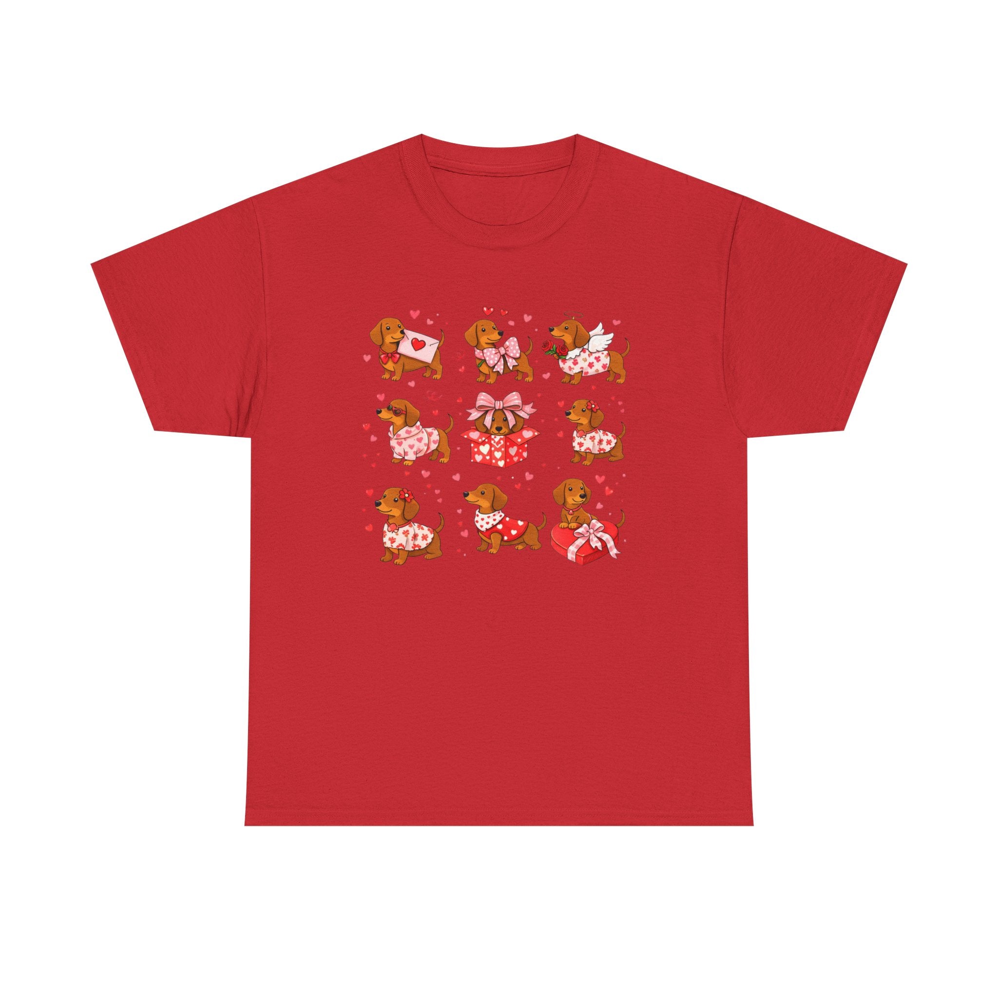 Dachshund Valentine T-Shirt — Cute Puppy Hearts Graphic Tee