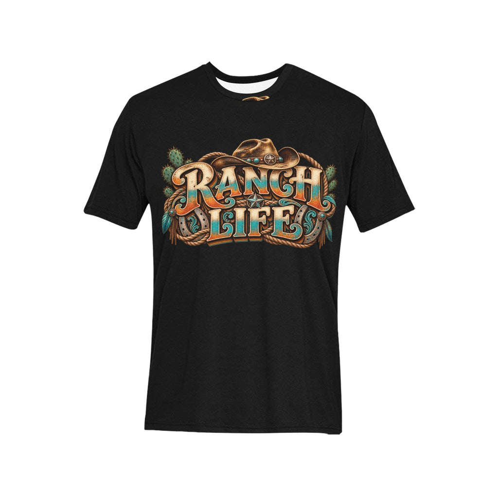 Ranch Life Men’s T-Shirt  Vintage Western Cowboy Ranch Graphic Tee