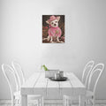 Frame Canvas Print 8"x10"(Made in USA)      Sheriff Coco Western Canvas Wall Art – Pink Cowgirl Chihuahua Ranch Decor – Western Dog Lover Home Decor