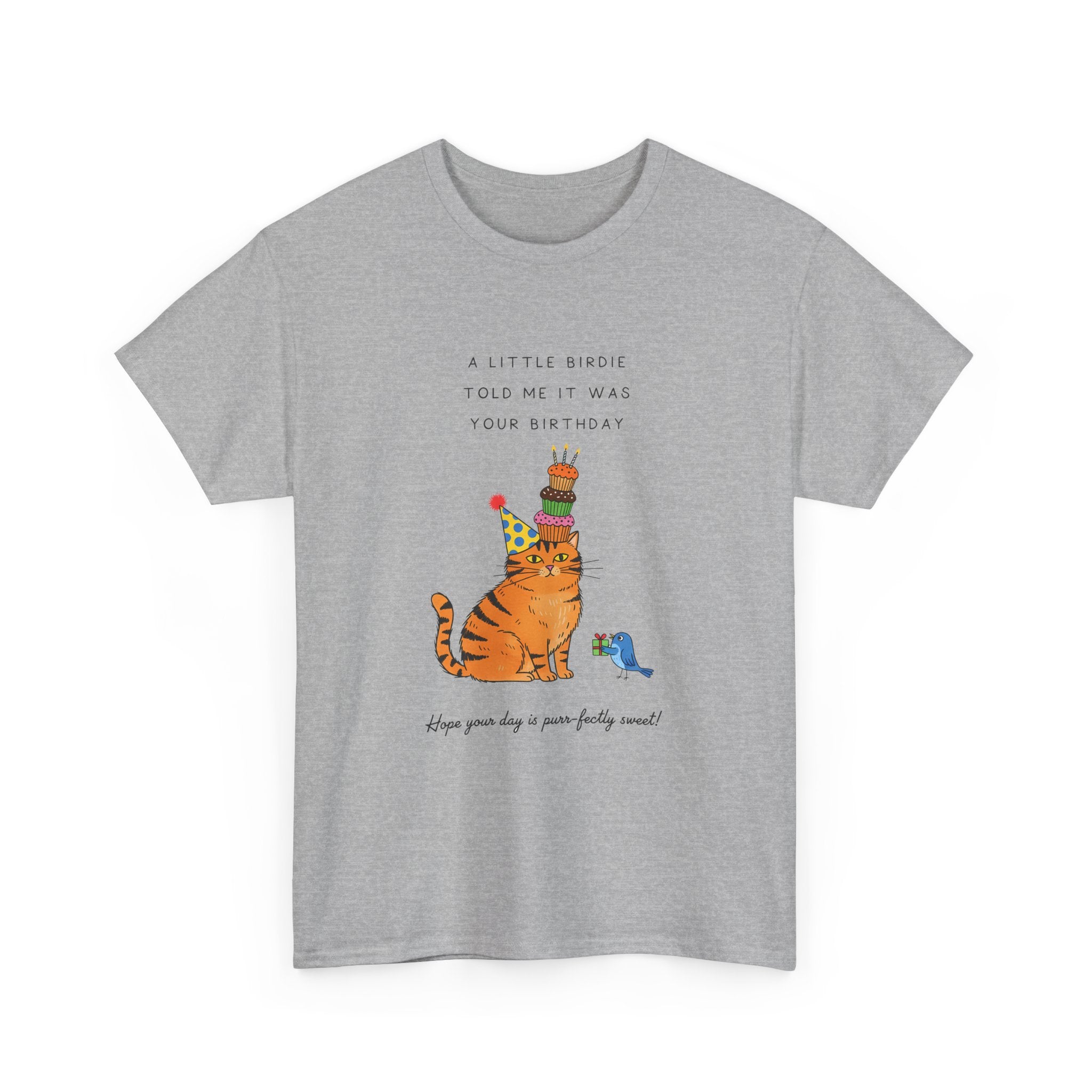 Cat Birthday Cake T-Shirt — "A Little Cake Could Be Made Your Birthday" Funny Party Tee