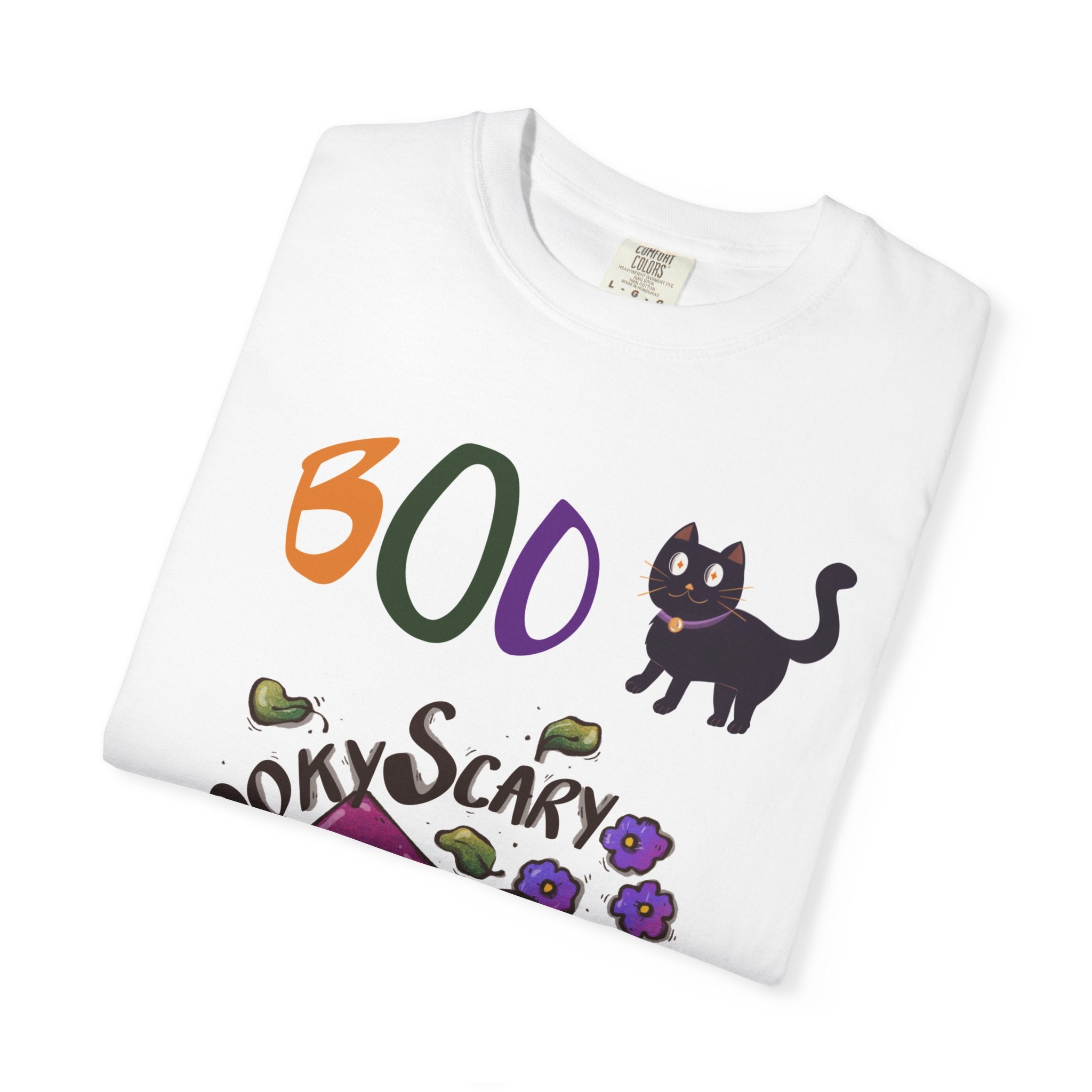 Spooky Scary Unisex T-Shirt, Halloween Tee, Cute Ghastly Shirt, Boo Kitty Apparel, Casual Fall Outfit, Gift for Cat Lovers