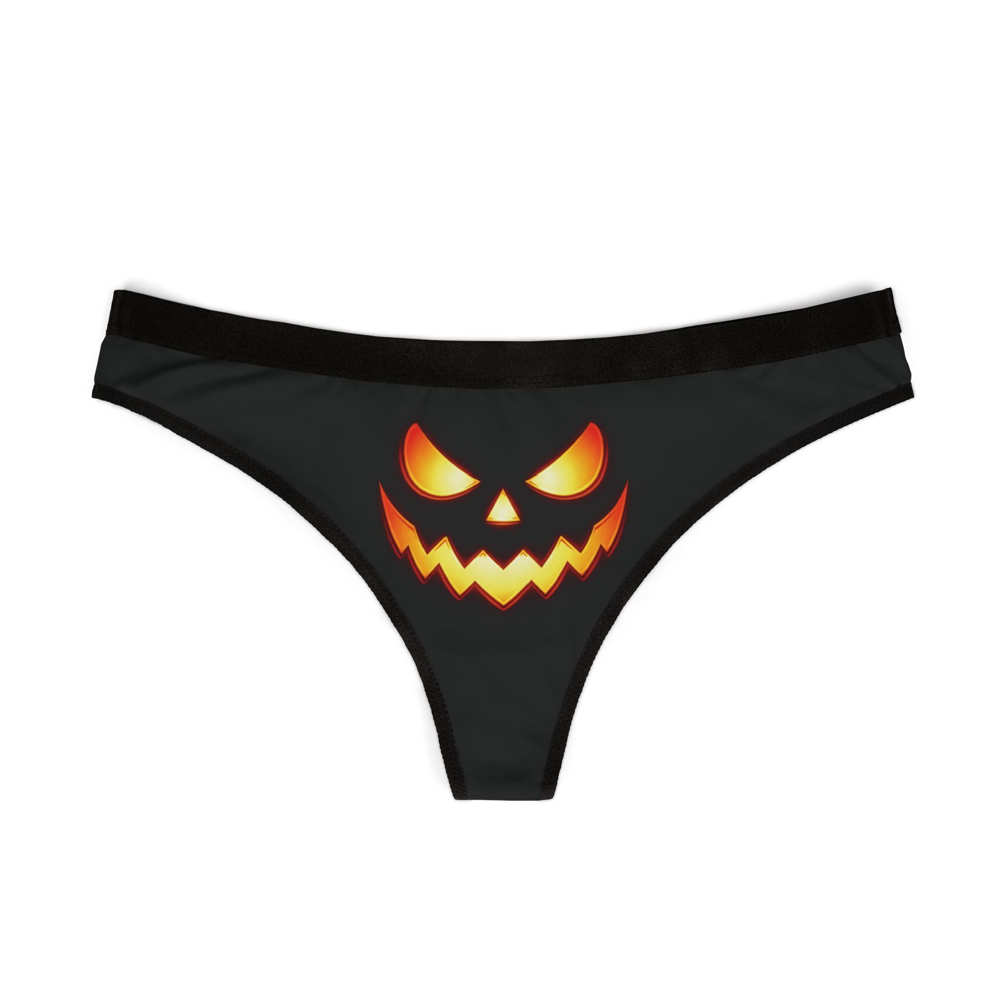 Halloween Jack-O'-Lantern Women's Thong — Spooky Pumpkin Lingerie