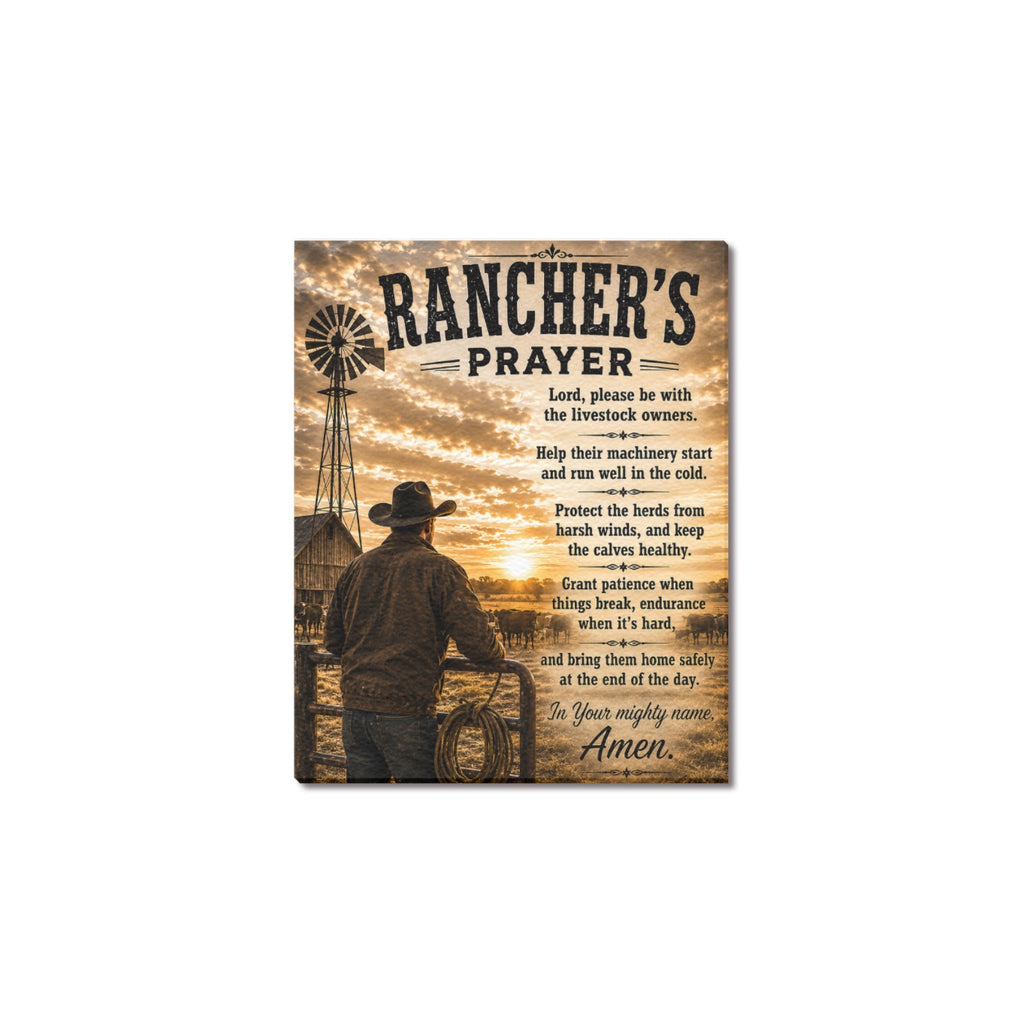 Ranchers Prayer Canvas Print 8" x10"(USA)