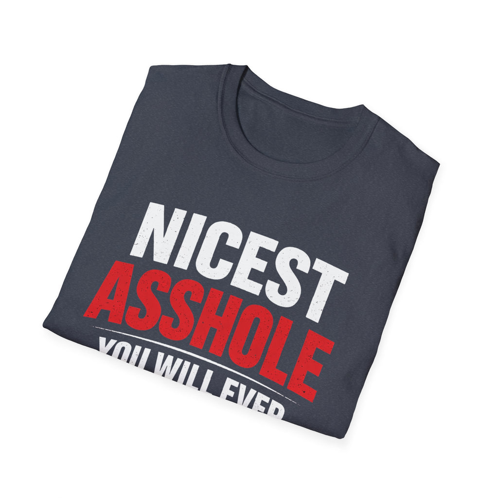 Nicest ASSHOLE' Graphic T-Shirt - Bold Red Lettering