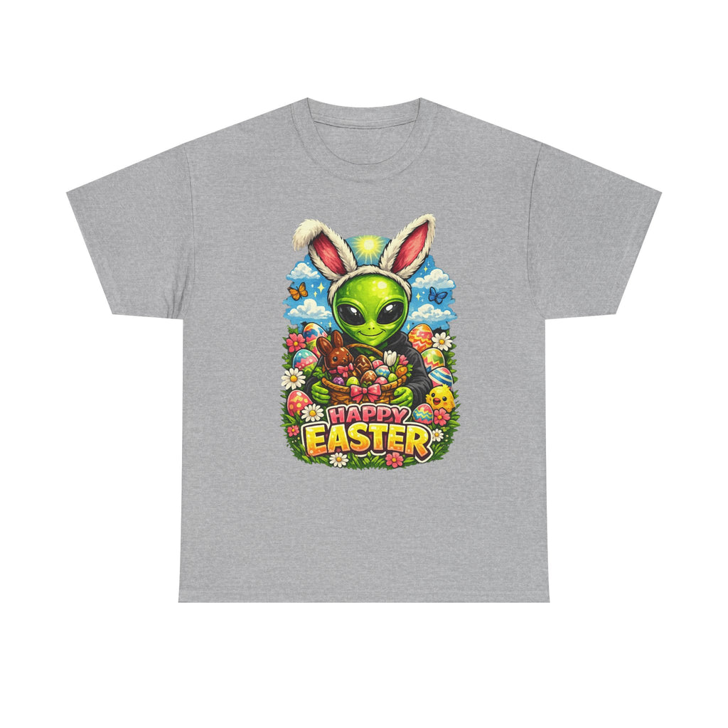 Alien Bunny Happy Easter T-Shirt | Easter eggs, spring flowers, psychedelic art