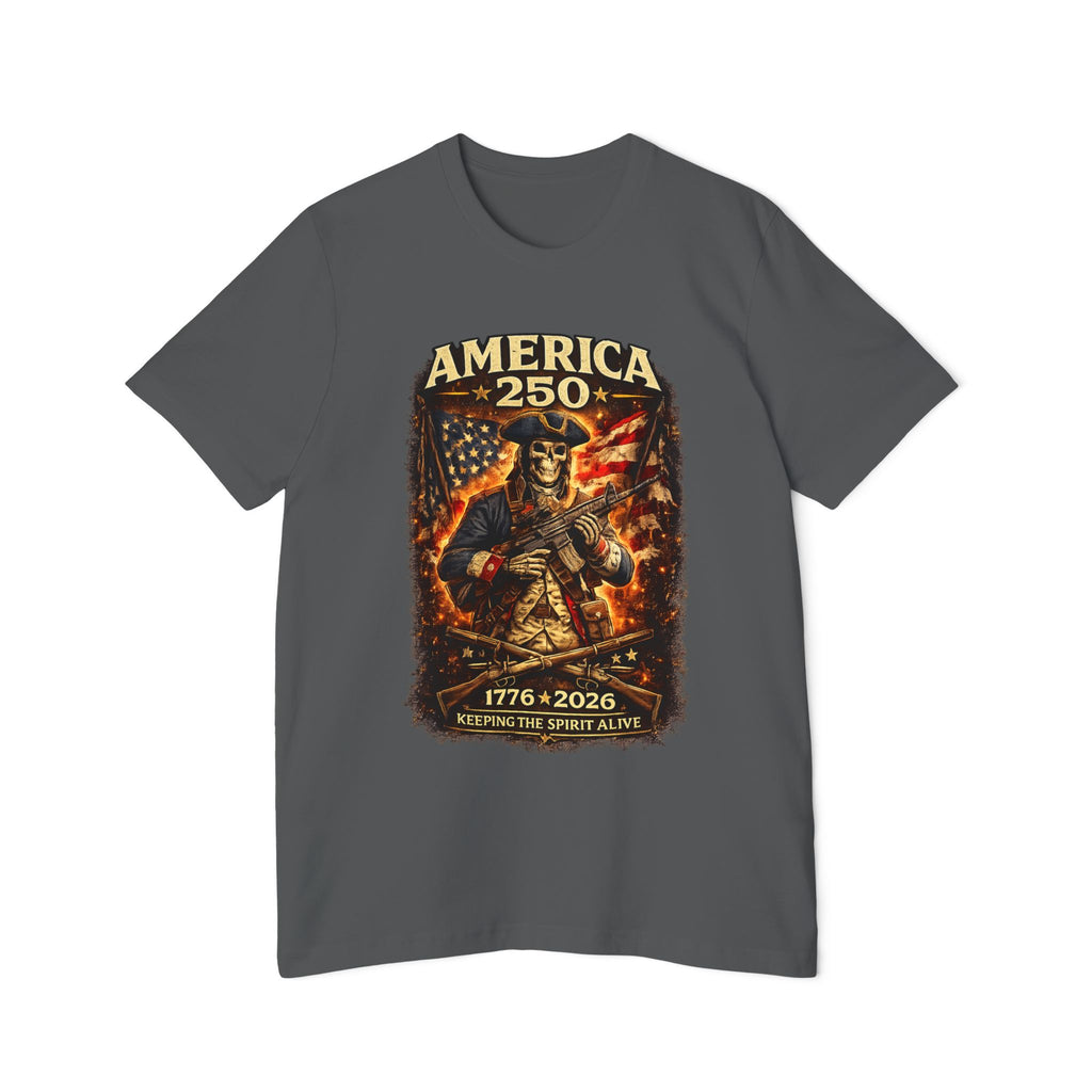 America 250 T-Shirt - 1776-2026 Patriotic Skeleton Flag Tee